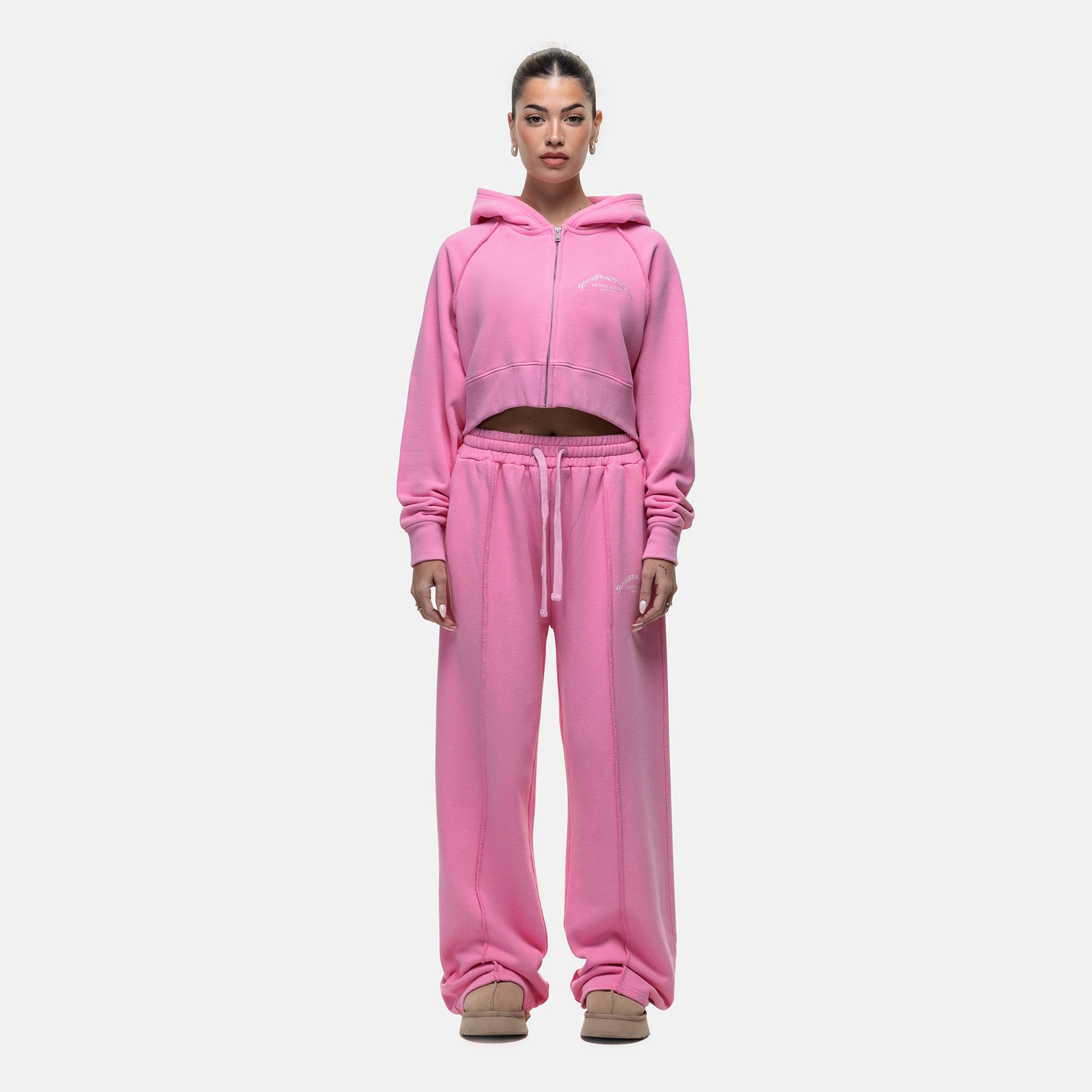 Raw Seam Washed Pink Zip Hoodie