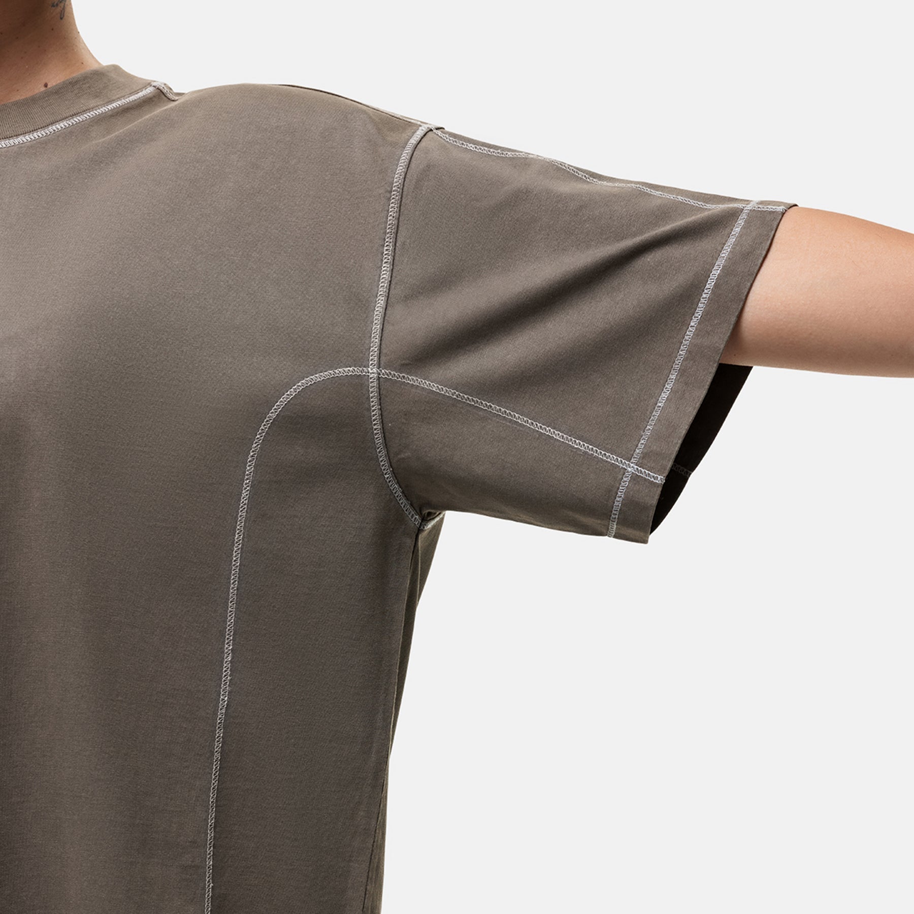 Overlock Washed Taupe T-shirt
