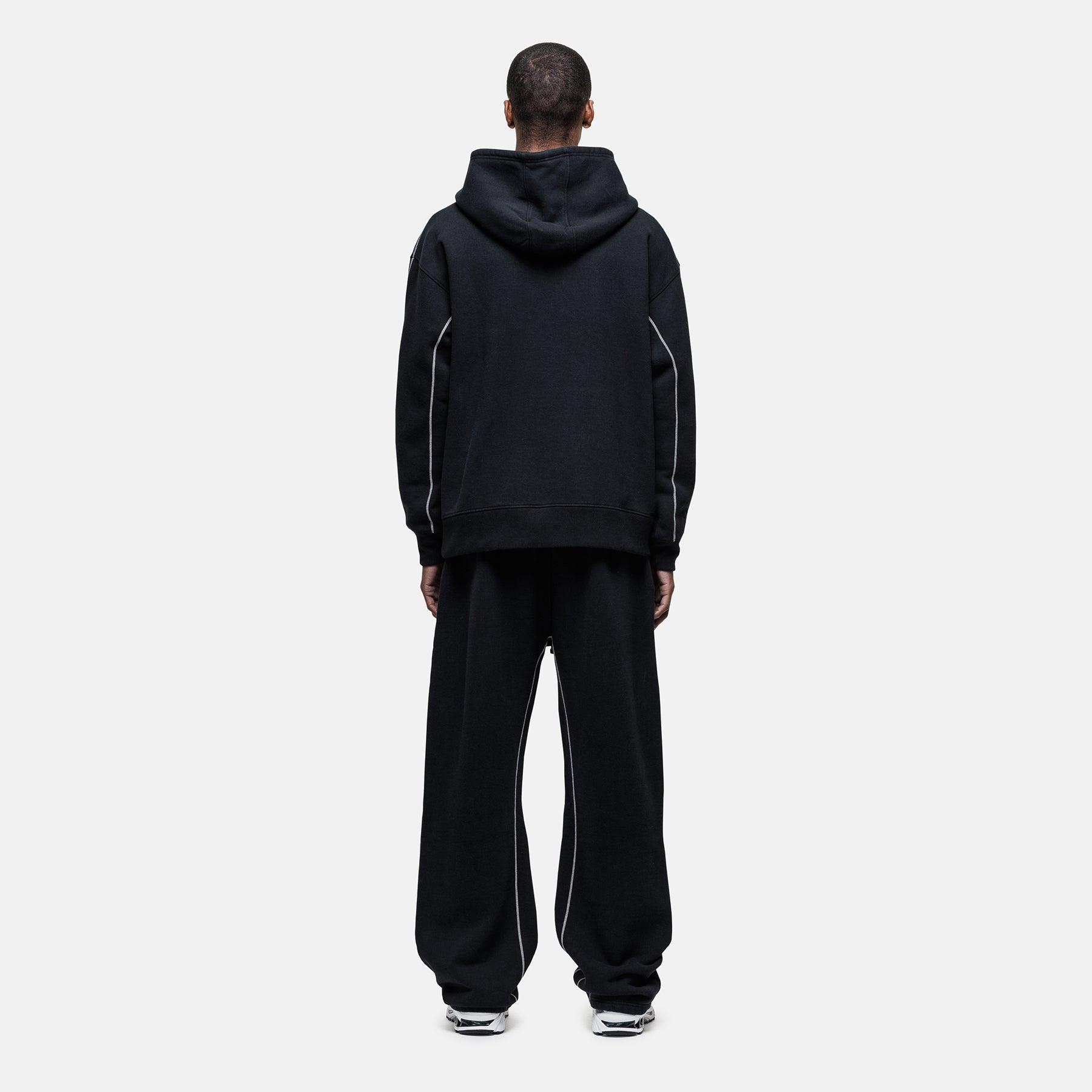 Overlock Washed Black Hoodie