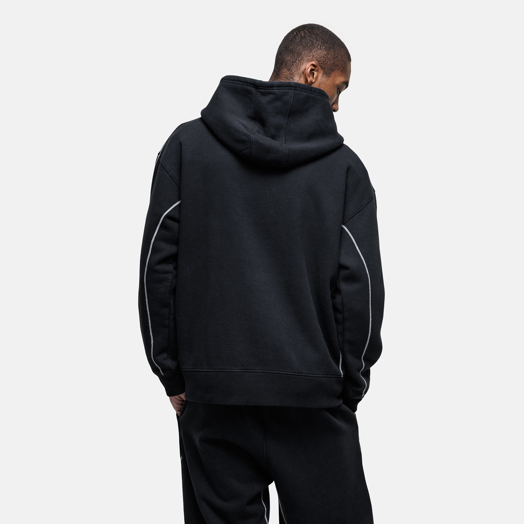 Overlock Washed Black Hoodie