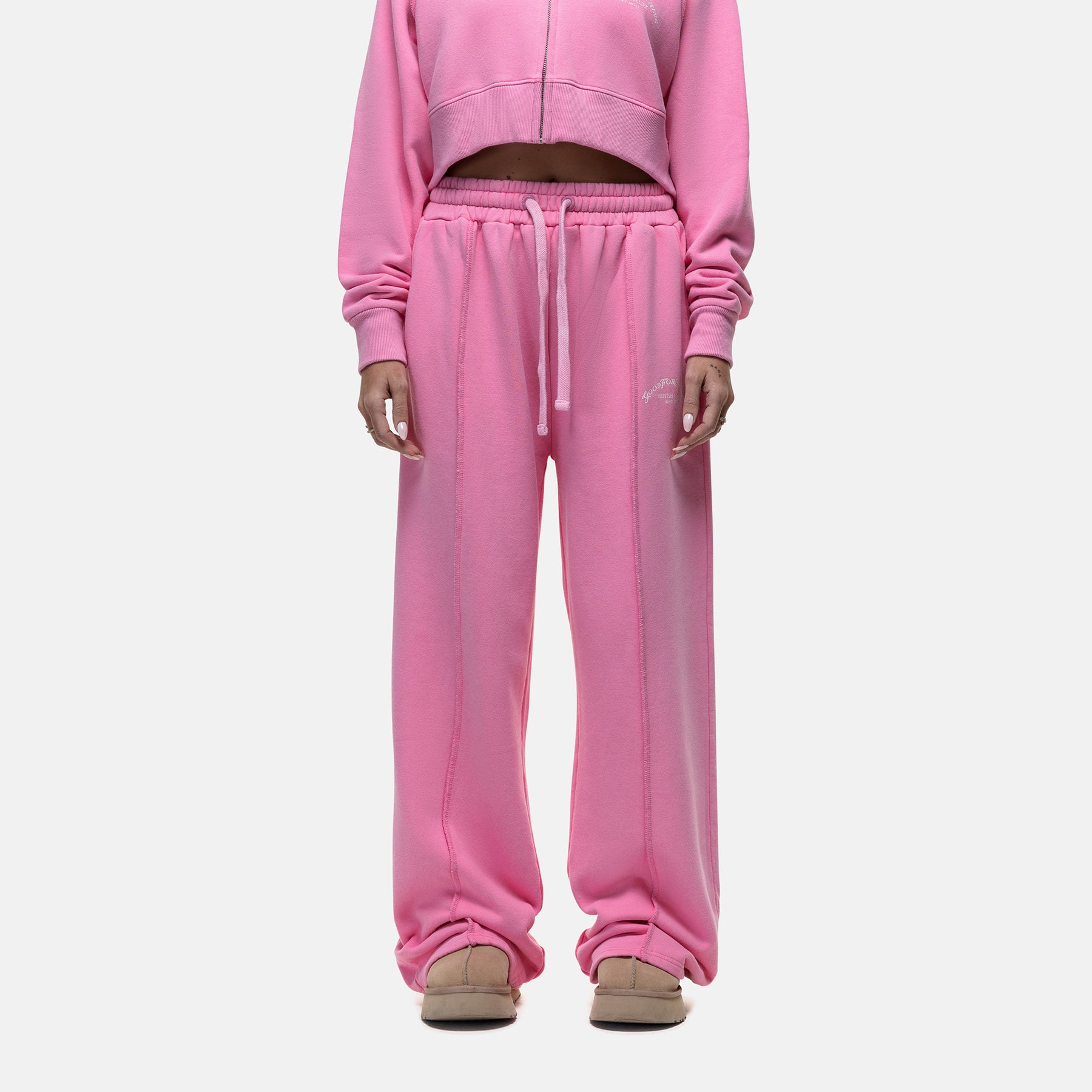 Raw Seam Washed Pink Sweatpants