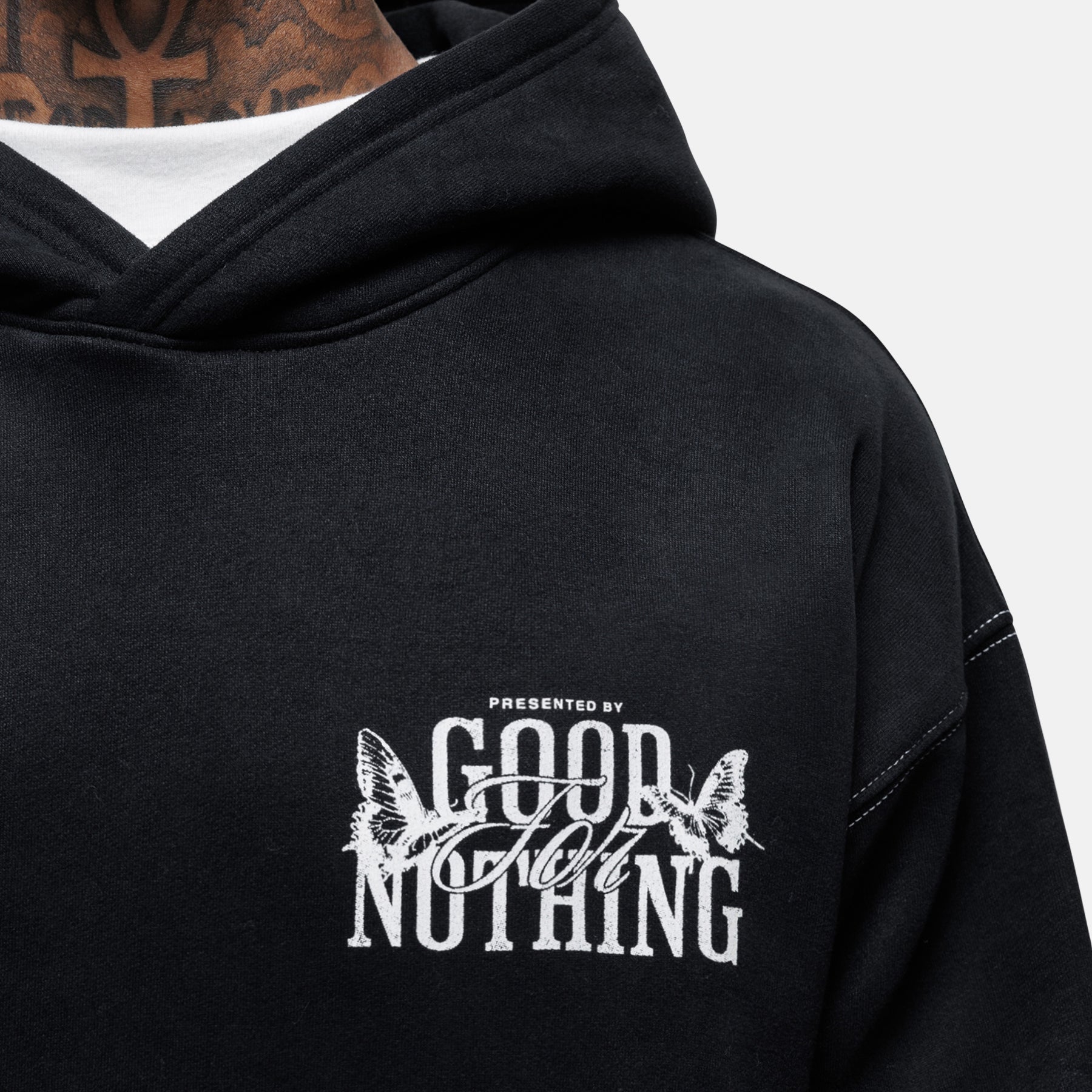 Dakota Butterfly Black Hoodie – GOODFORNOTHING®
