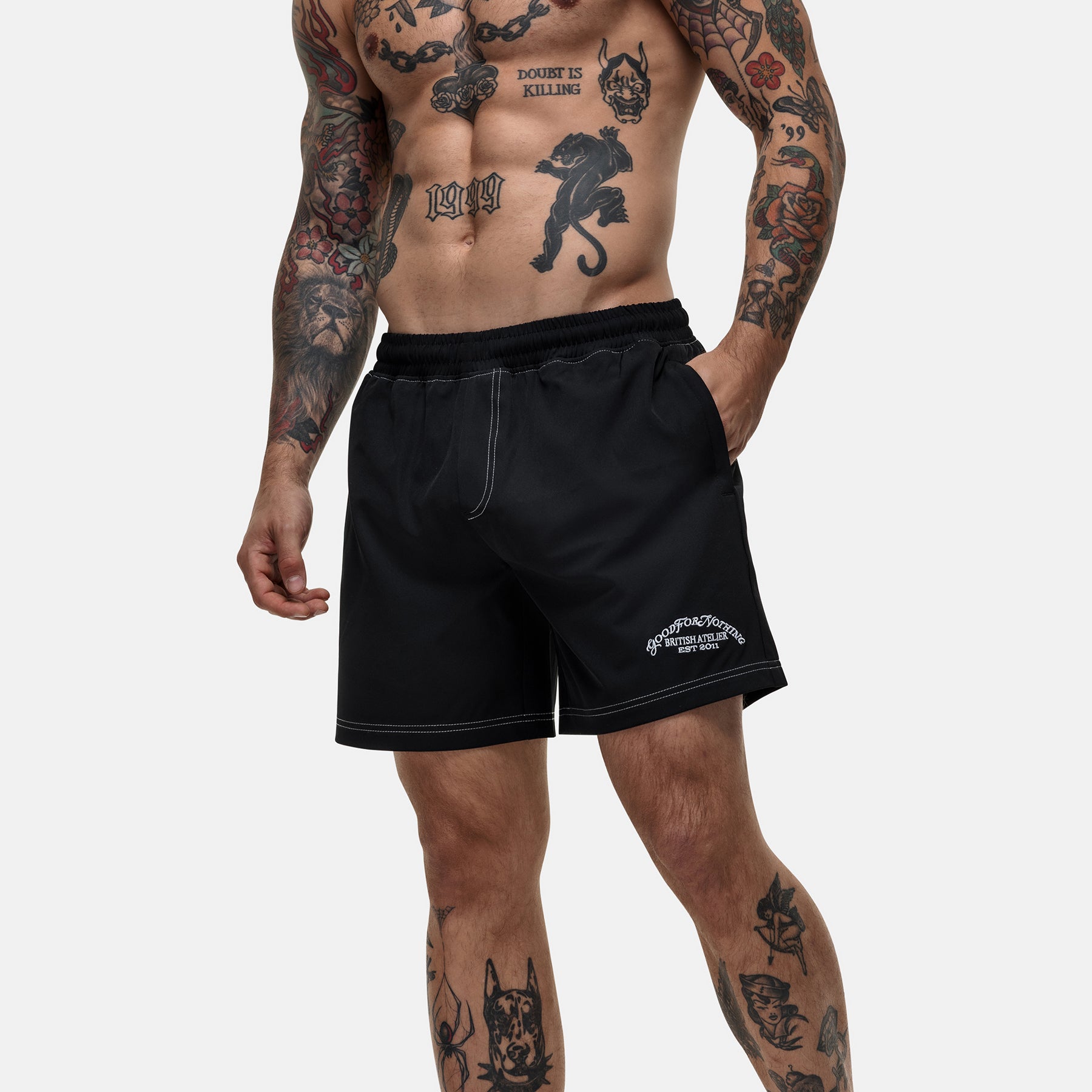 Atelier Black Swim Shorts