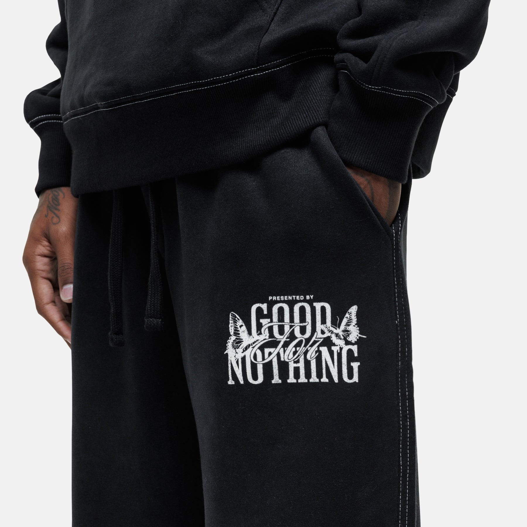 Dakota Butterfly Black Sweatpants