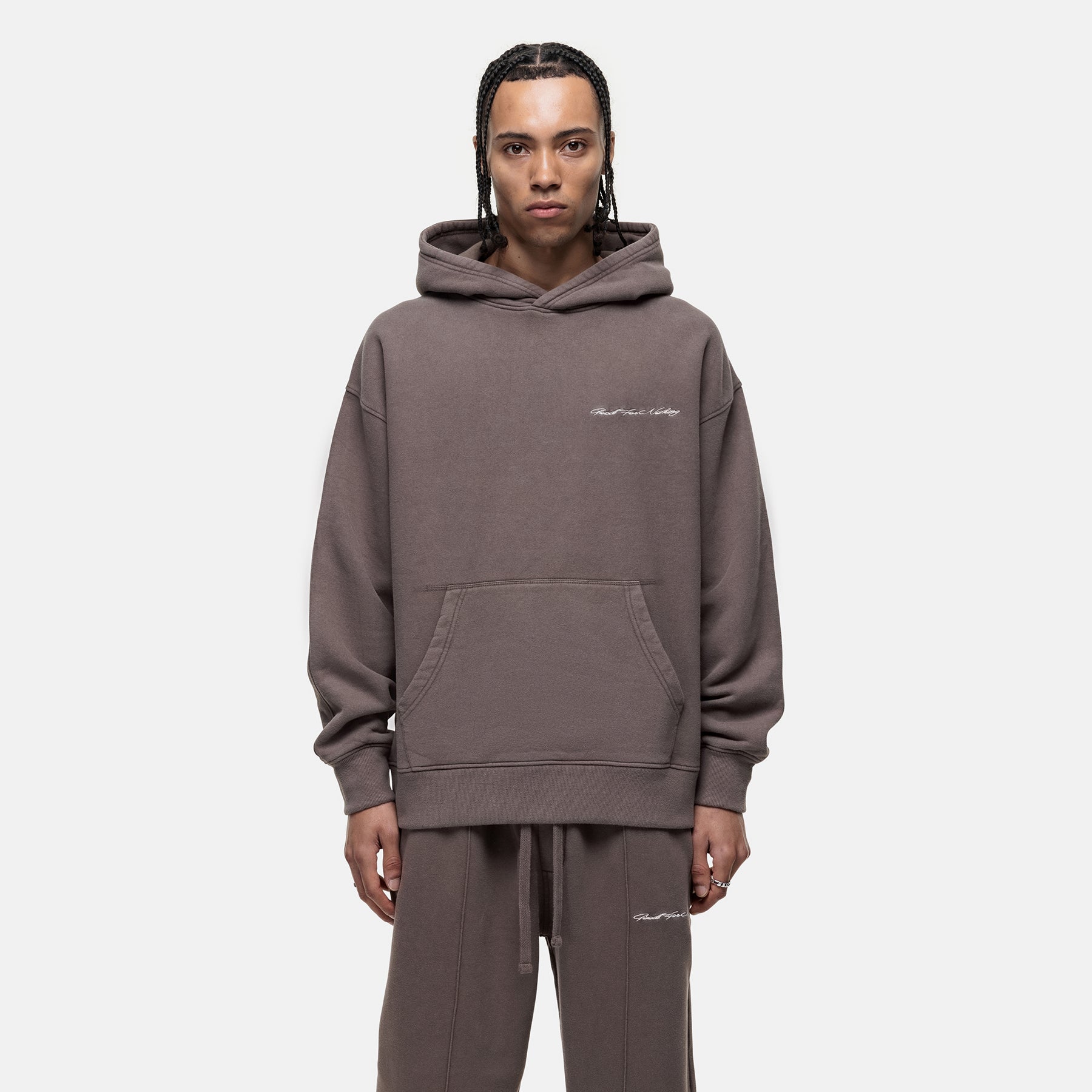 Scribble Washed Taupe Hoodie