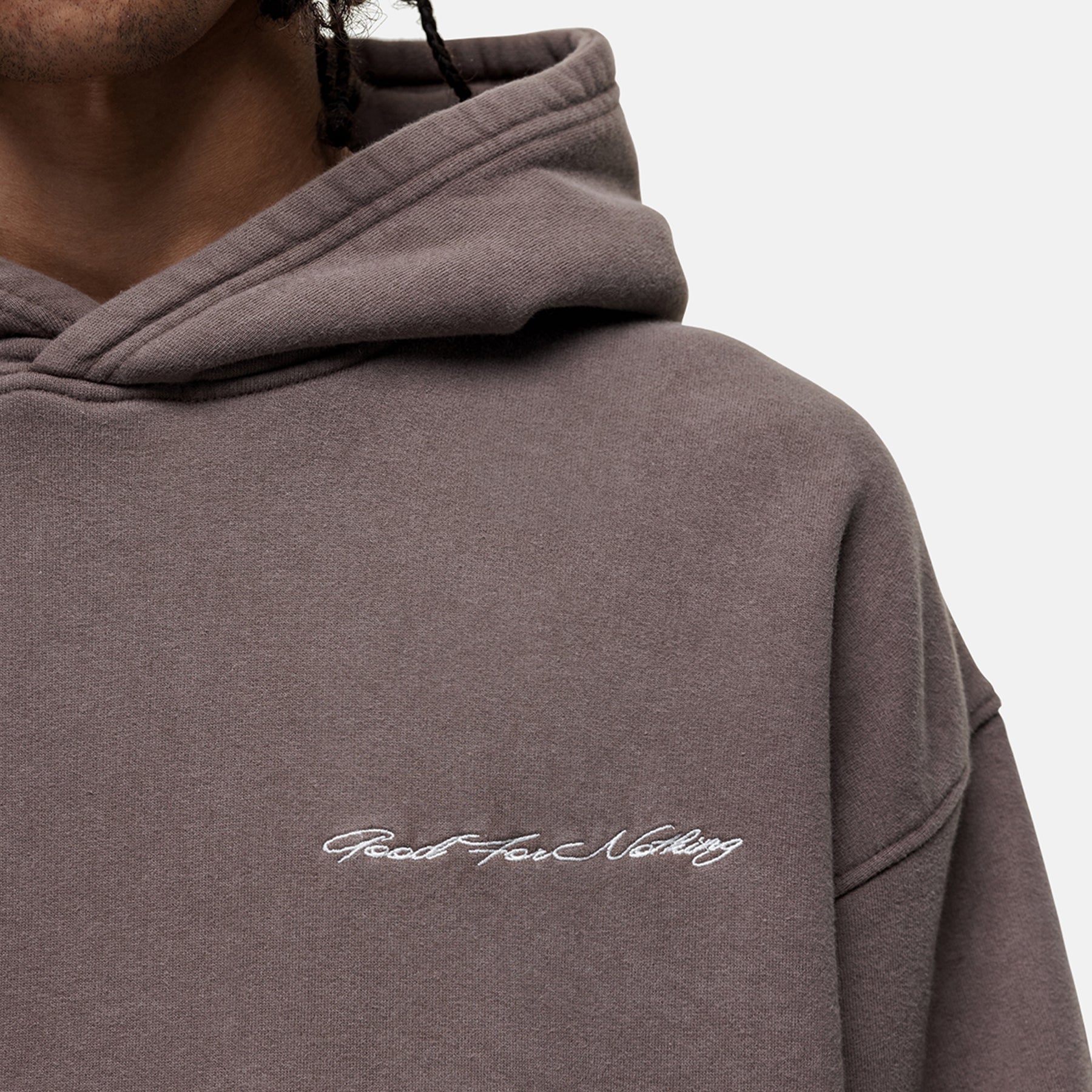 Scribble Washed Taupe Hoodie