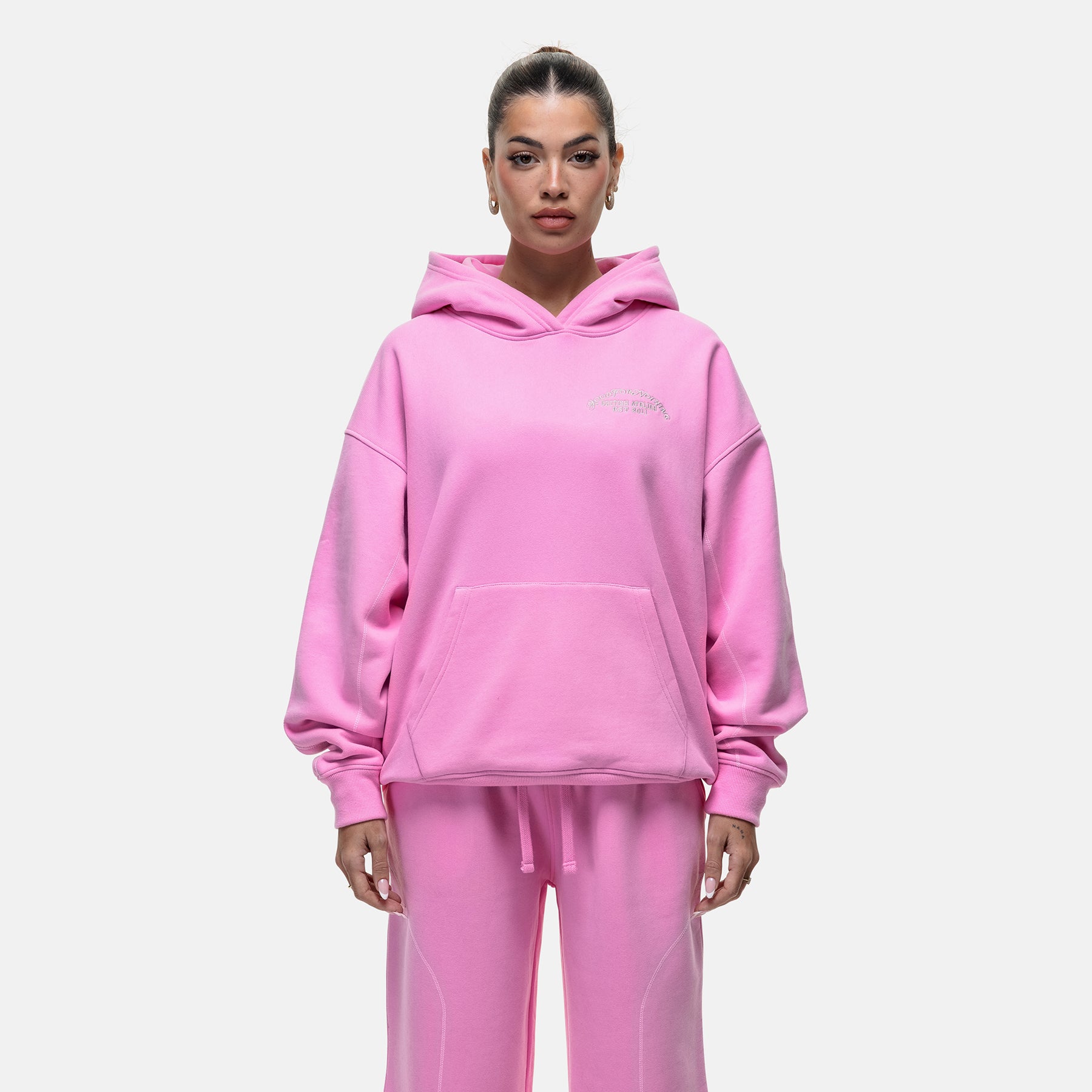 Overlock Washed Pink Hoodie
