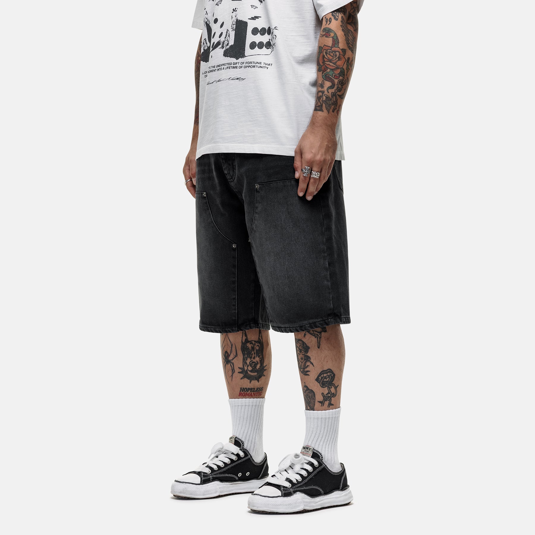 Heavy Carpenter Black Denim Shorts