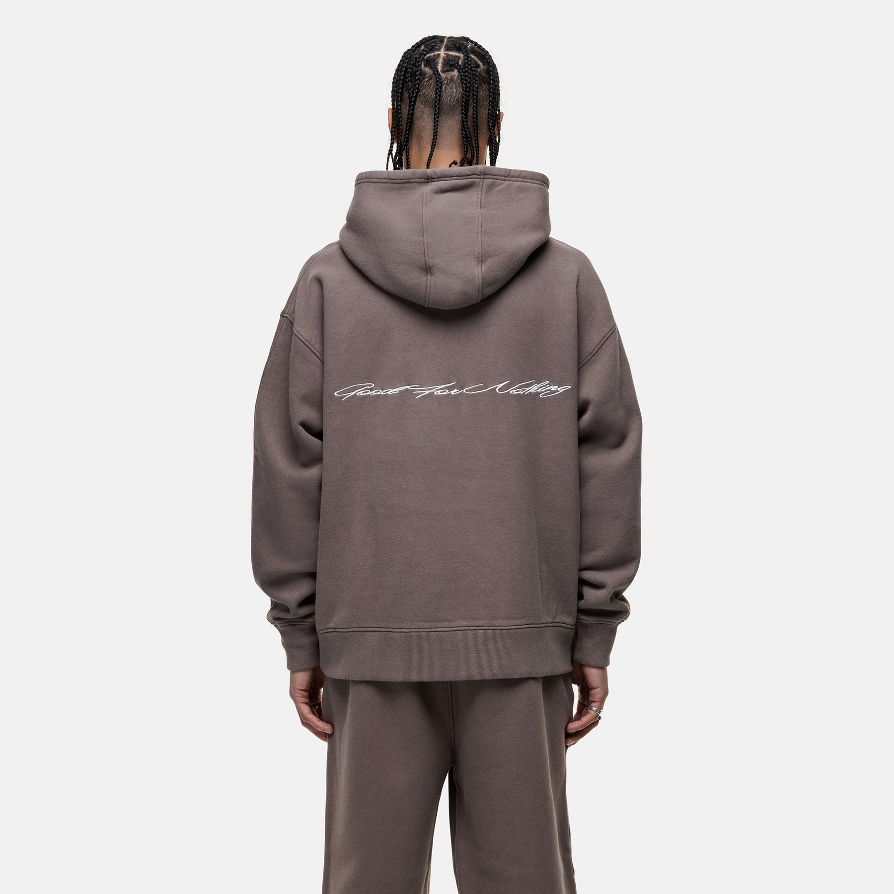 Scribble Washed Taupe Hoodie