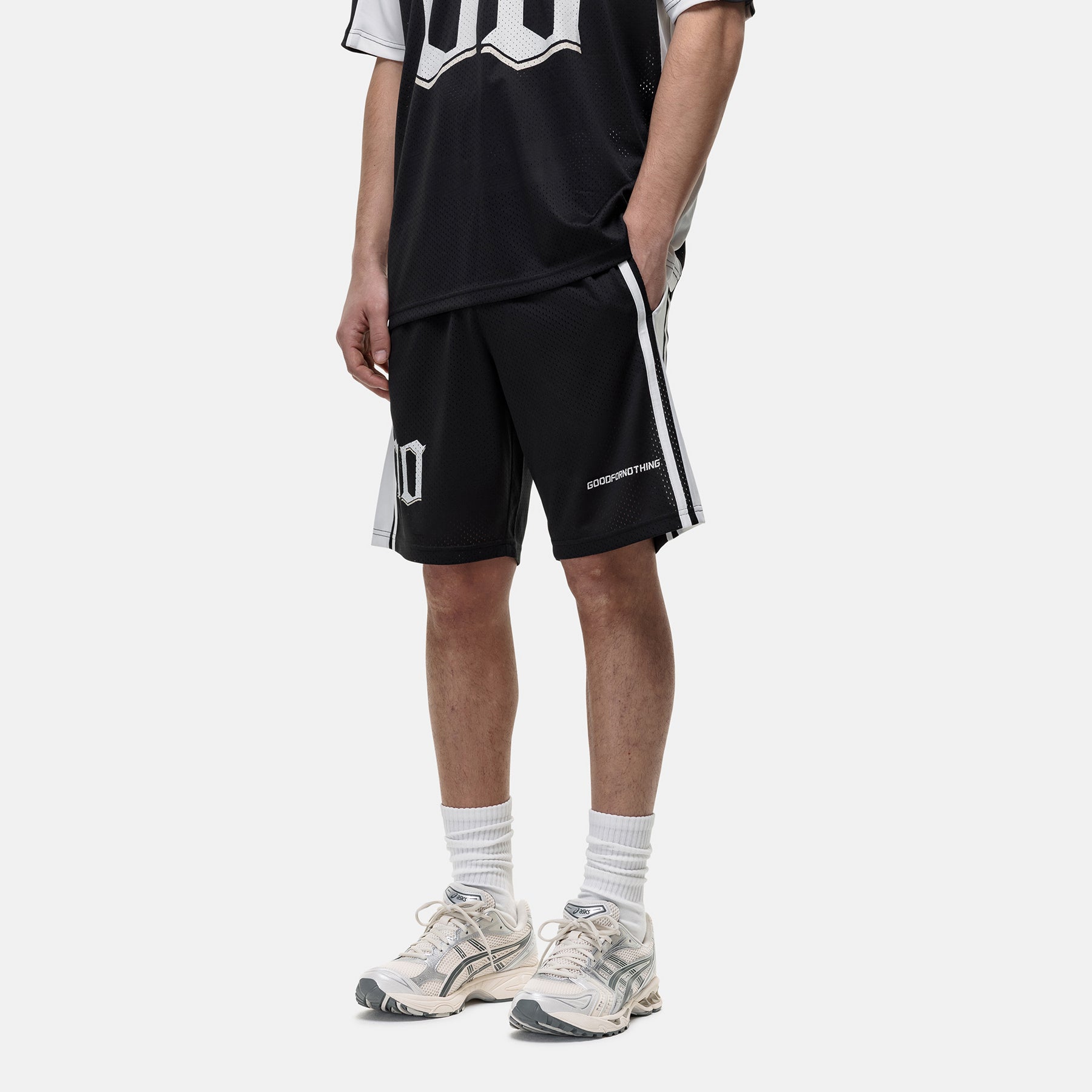 Mesh Jersey Black Shorts