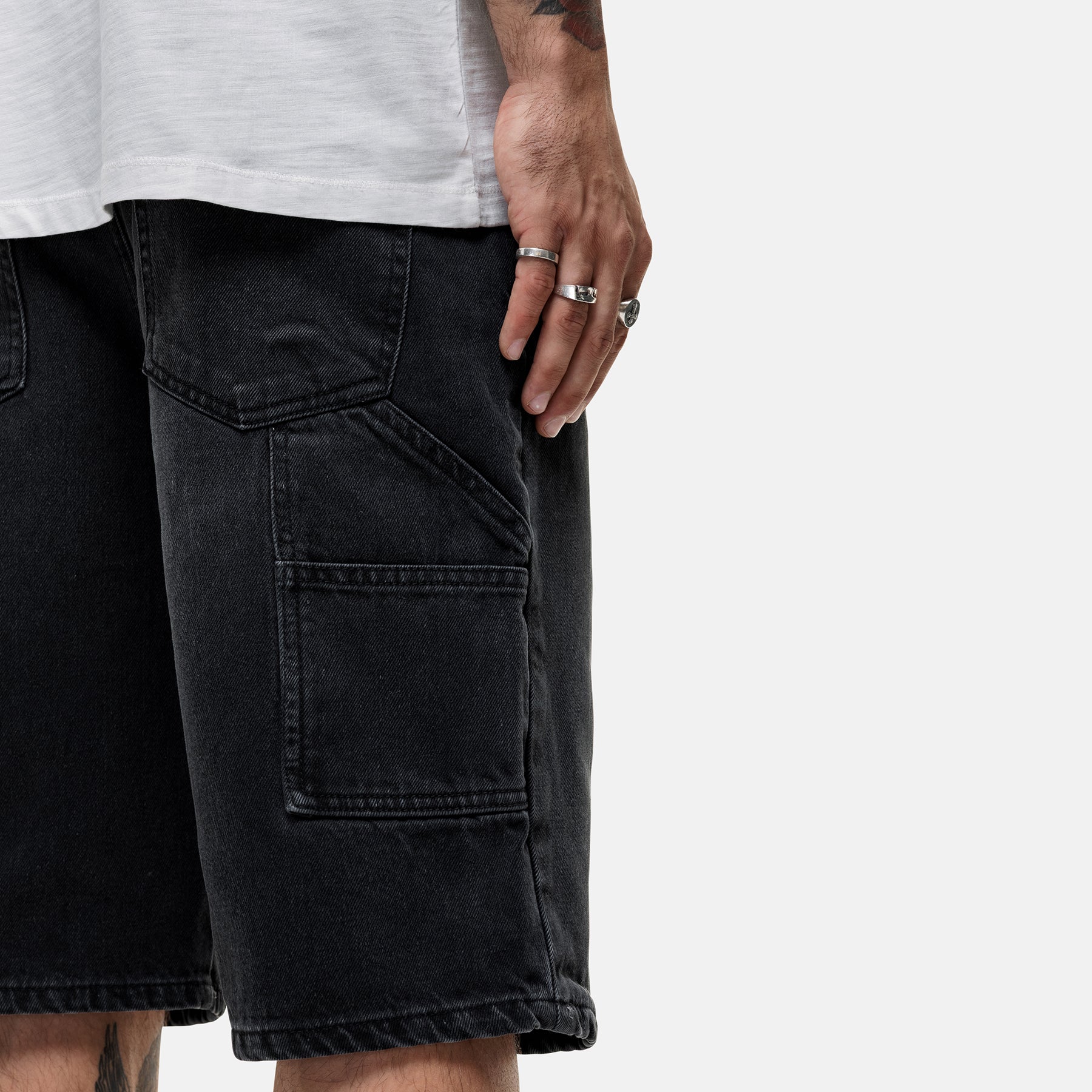 Heavy Carpenter Black Denim Shorts