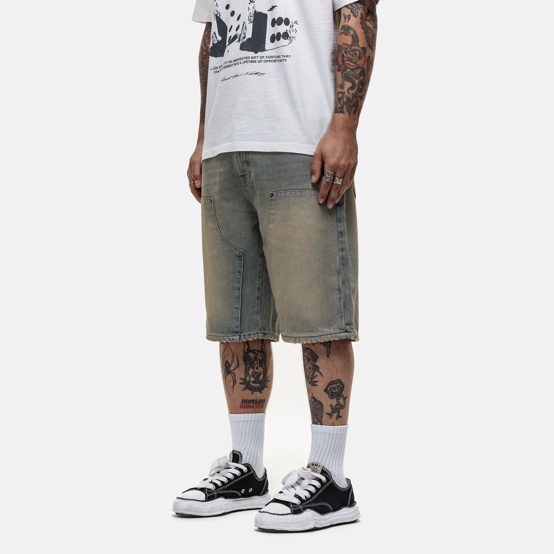 Heavy Carpenter Sand Blue Denim Shorts
