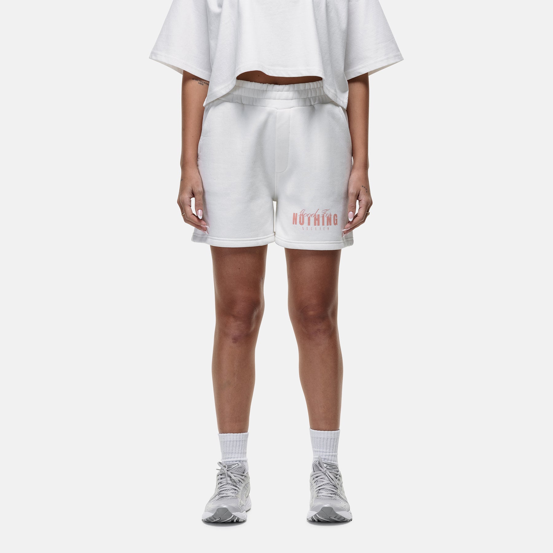 Washed Butterfly Off White Shorts
