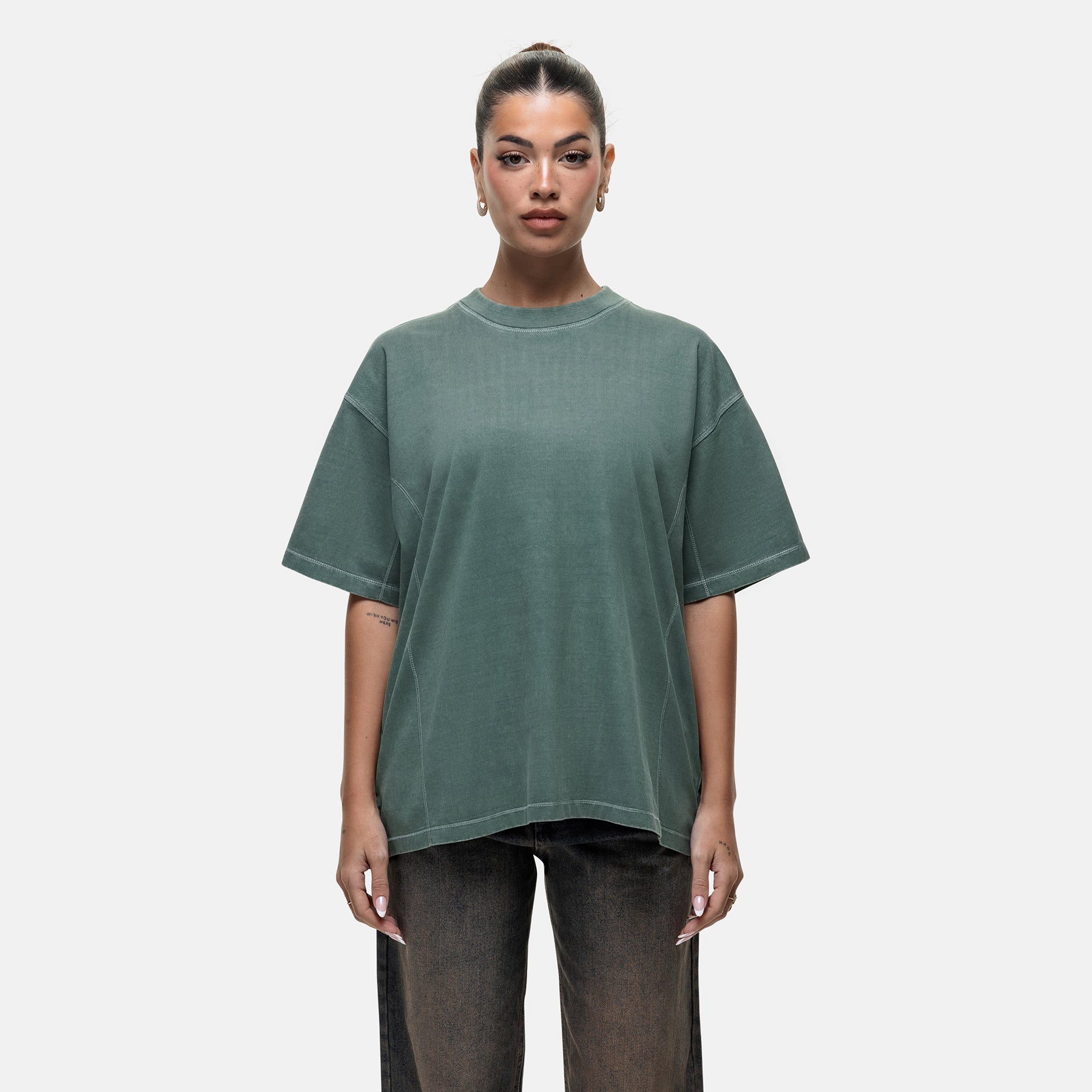 Overlock Washed Green T-shirt