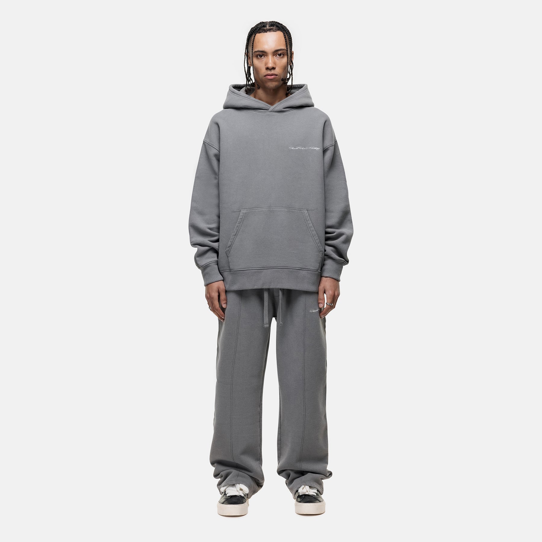 Scribble Washed Grey Hoodie – GOODFORNOTHING®