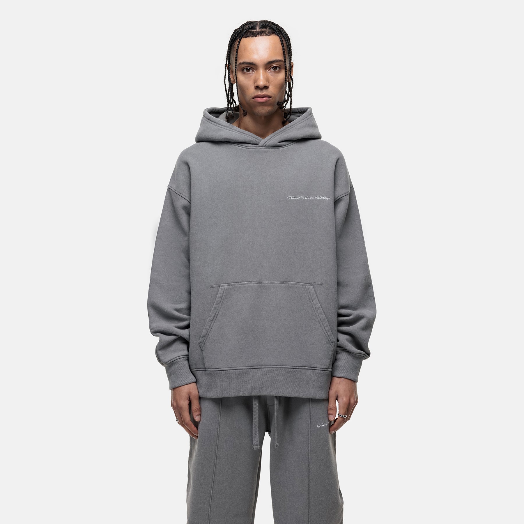 Scribble Washed Grey Hoodie