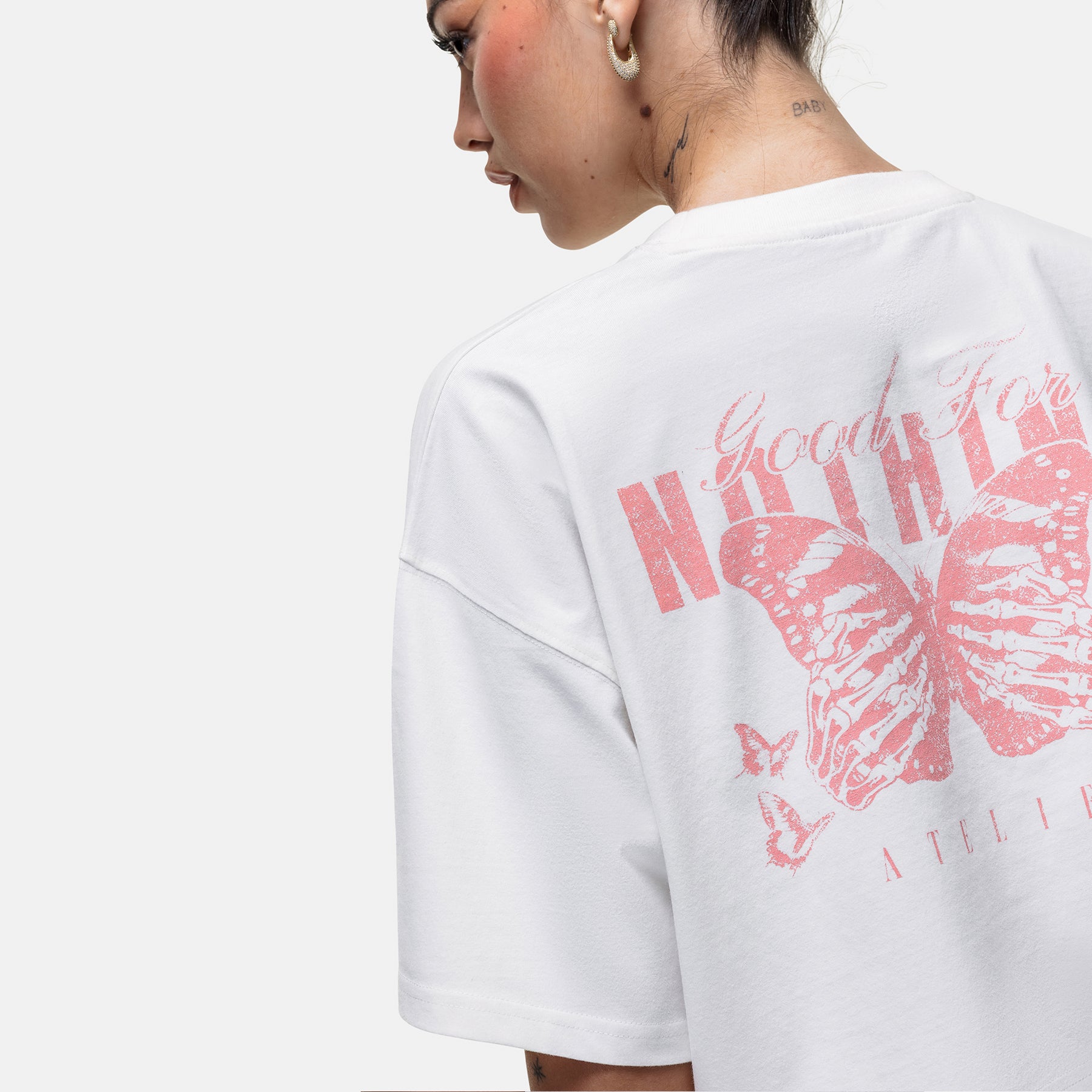Washed Off White Butterfly T-shirt