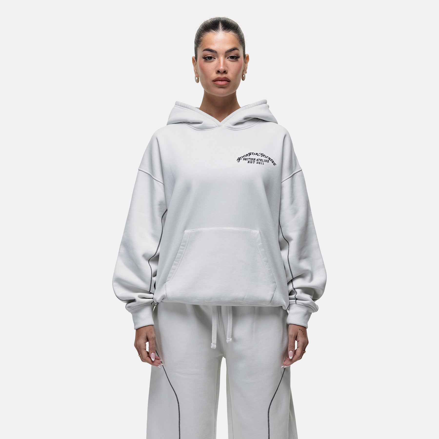 Overlock Vintage White Hoodie