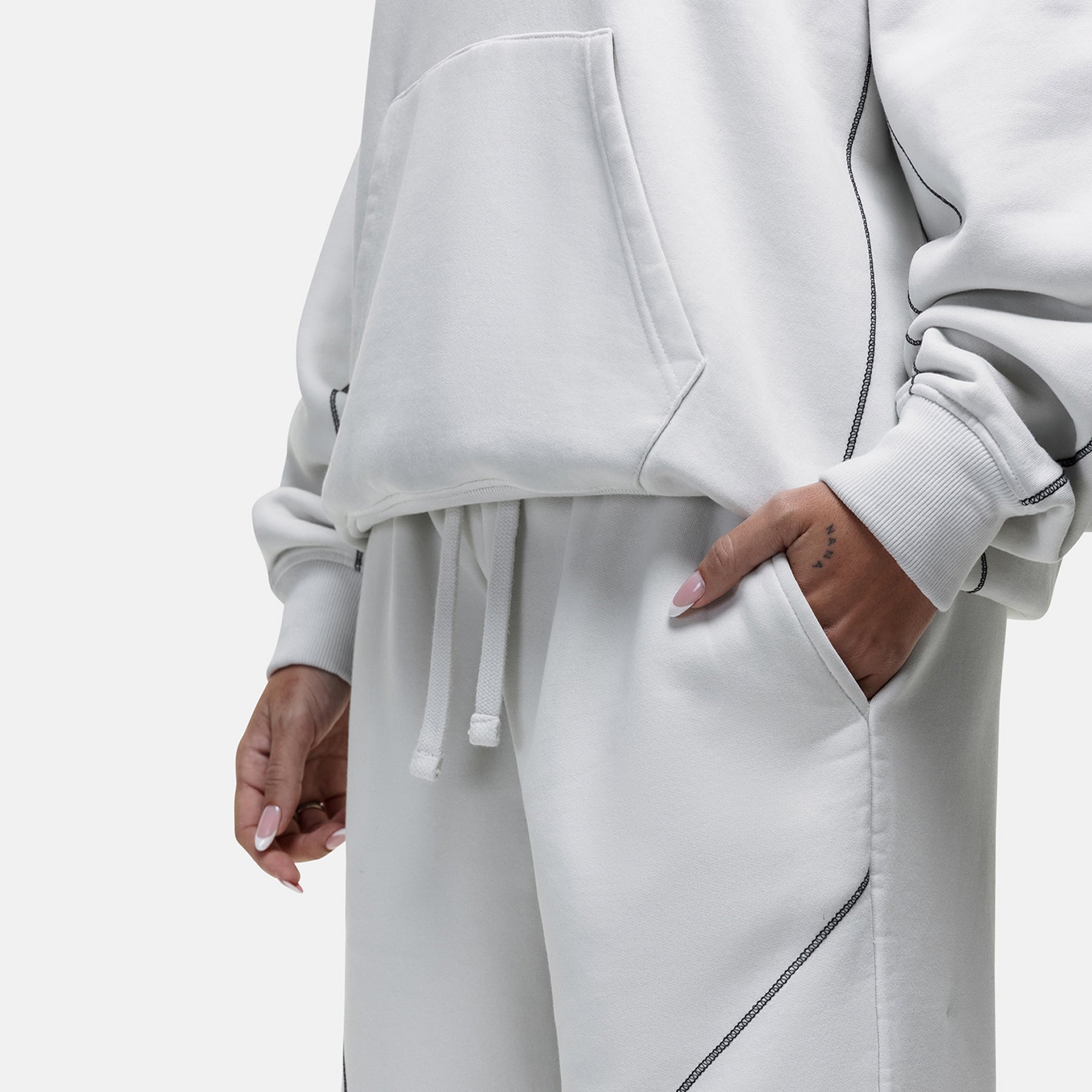 Overlock Vintage White Hoodie