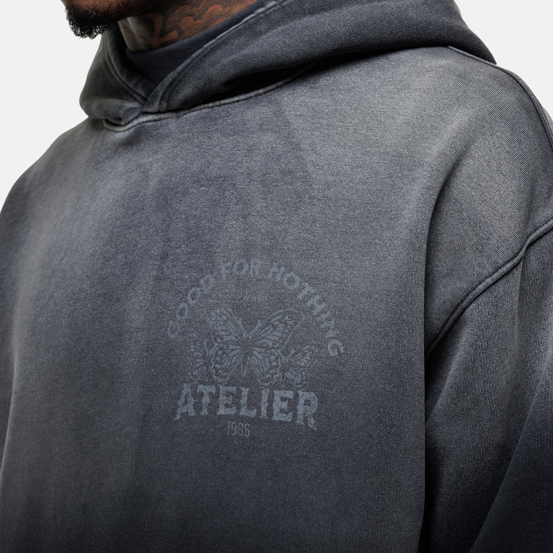 Vintage 1986 Faded Black Hoodie
