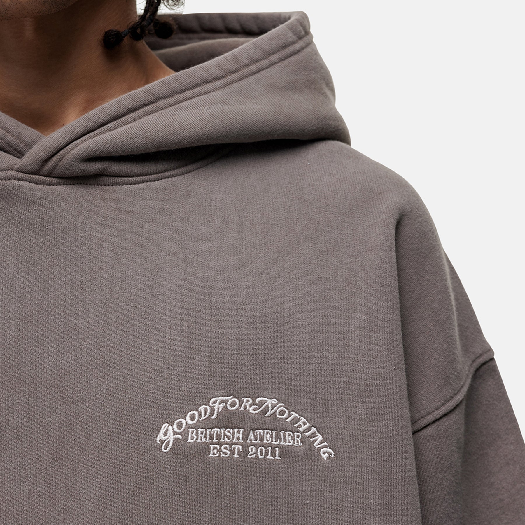 Overlock Washed Taupe Hoodie