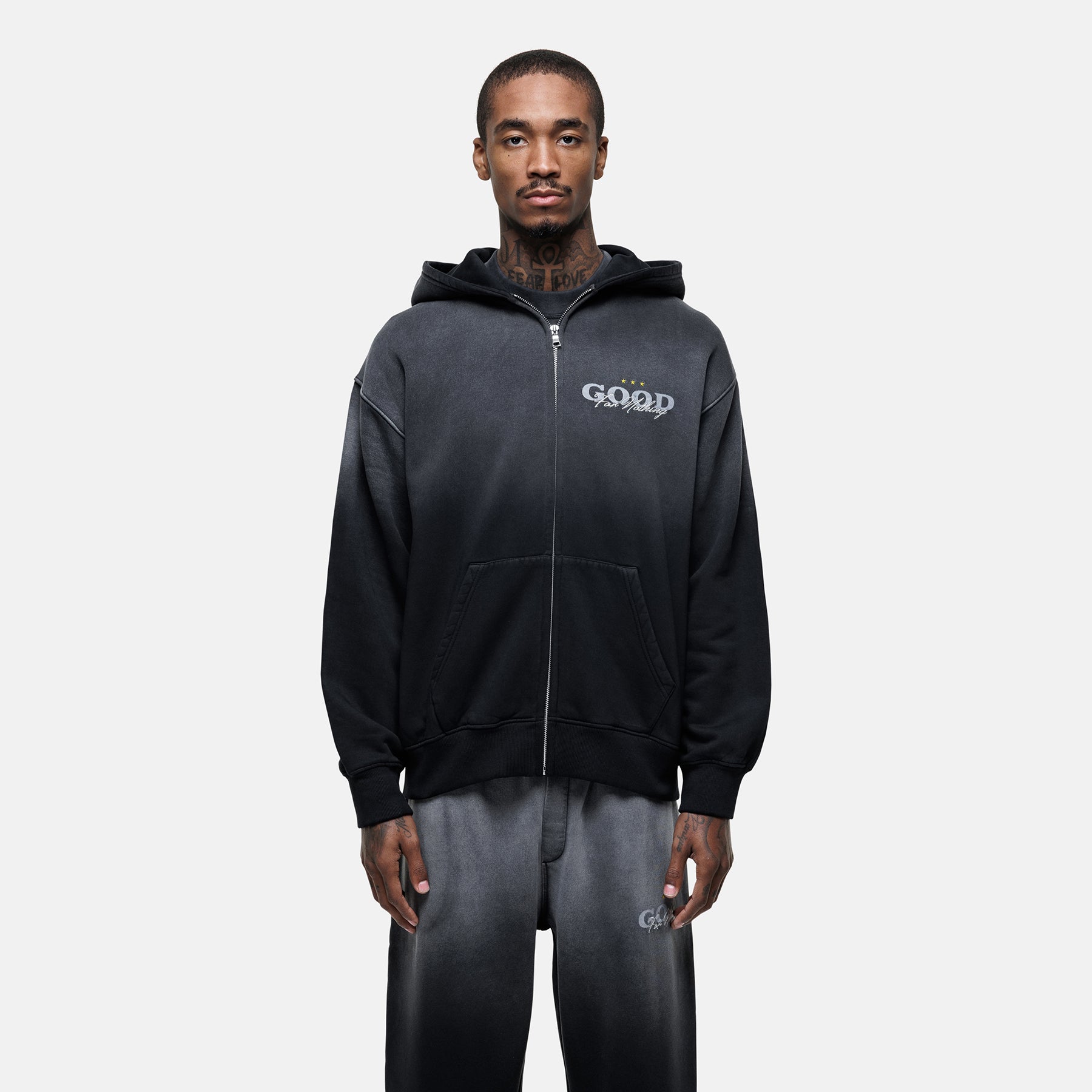 Alaska Gradient Black Zip Hoodie