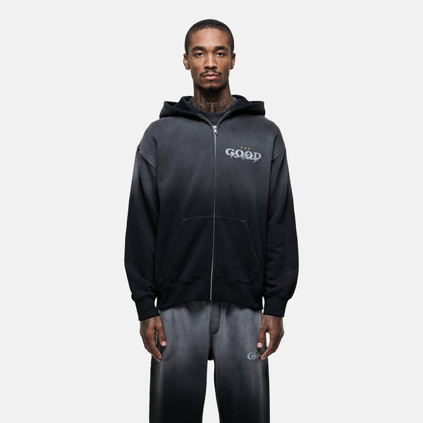 GADID ANONIEM NICK BLACK Zip Up Hoodie Alaska Gradient Black Zip 