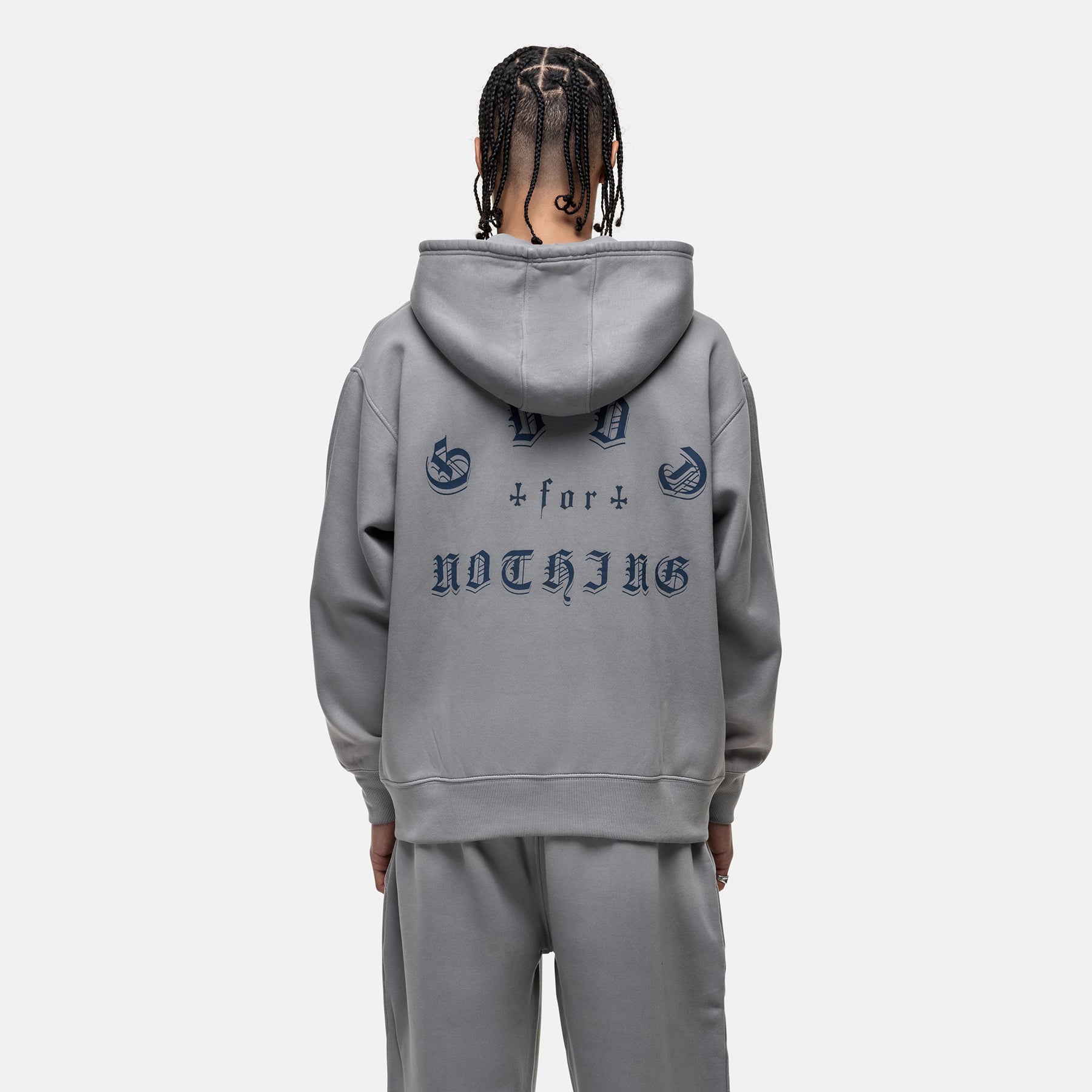California Washed Grey Zip Hoodie
