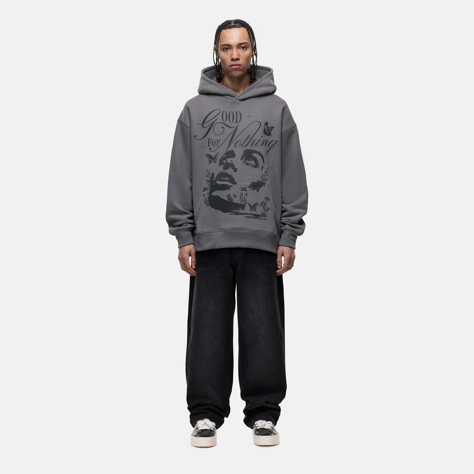 Blossom Washed Grey Hoodie