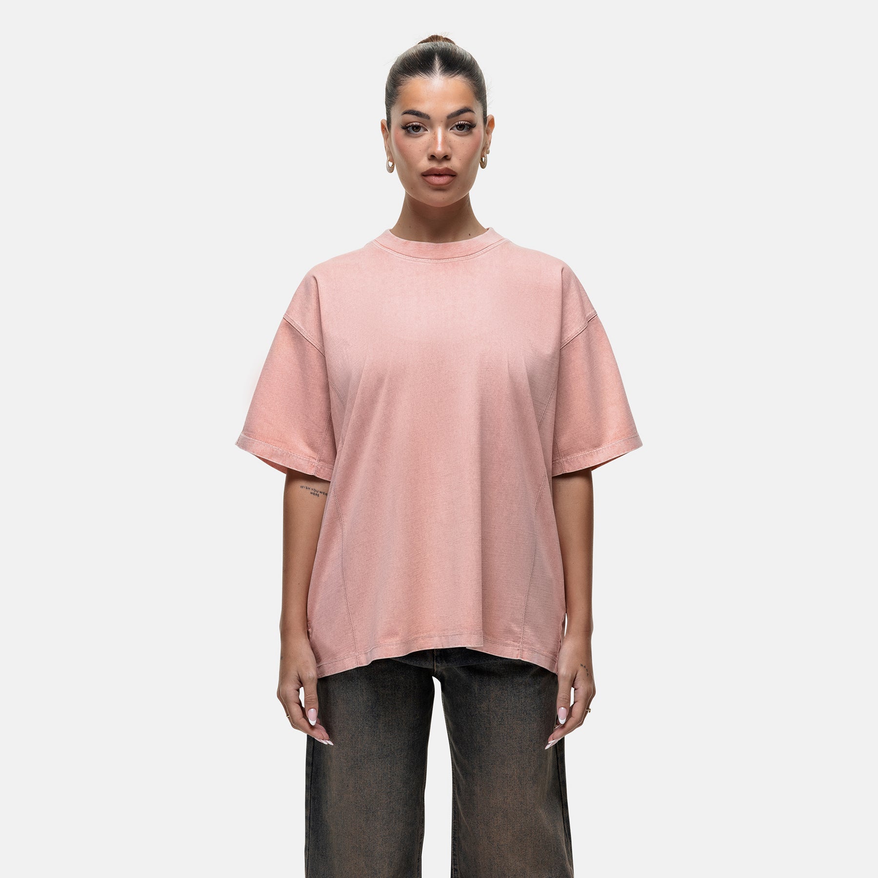 Overlock Washed Pink T-shirt