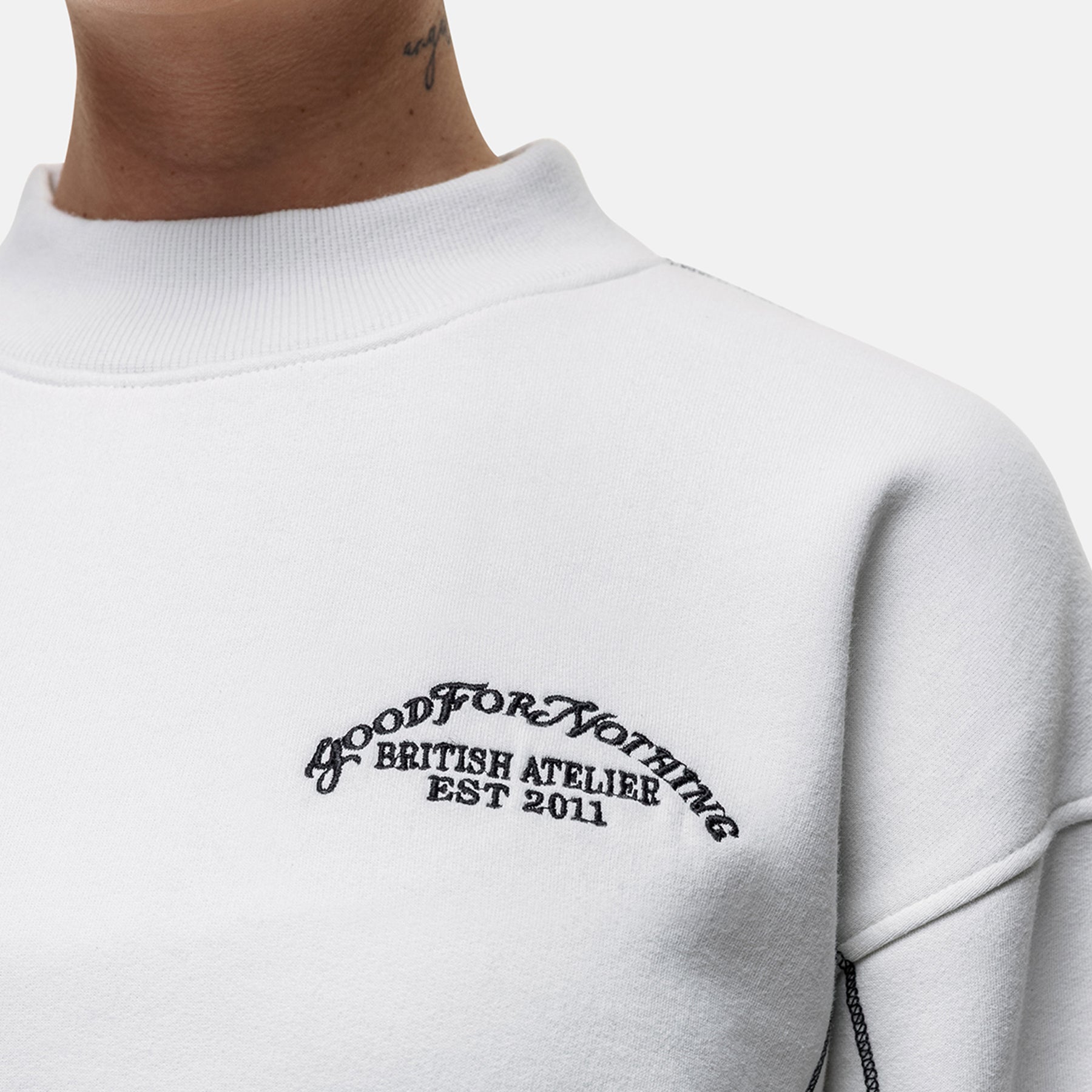 Overlock Vintage White Sweatshirt