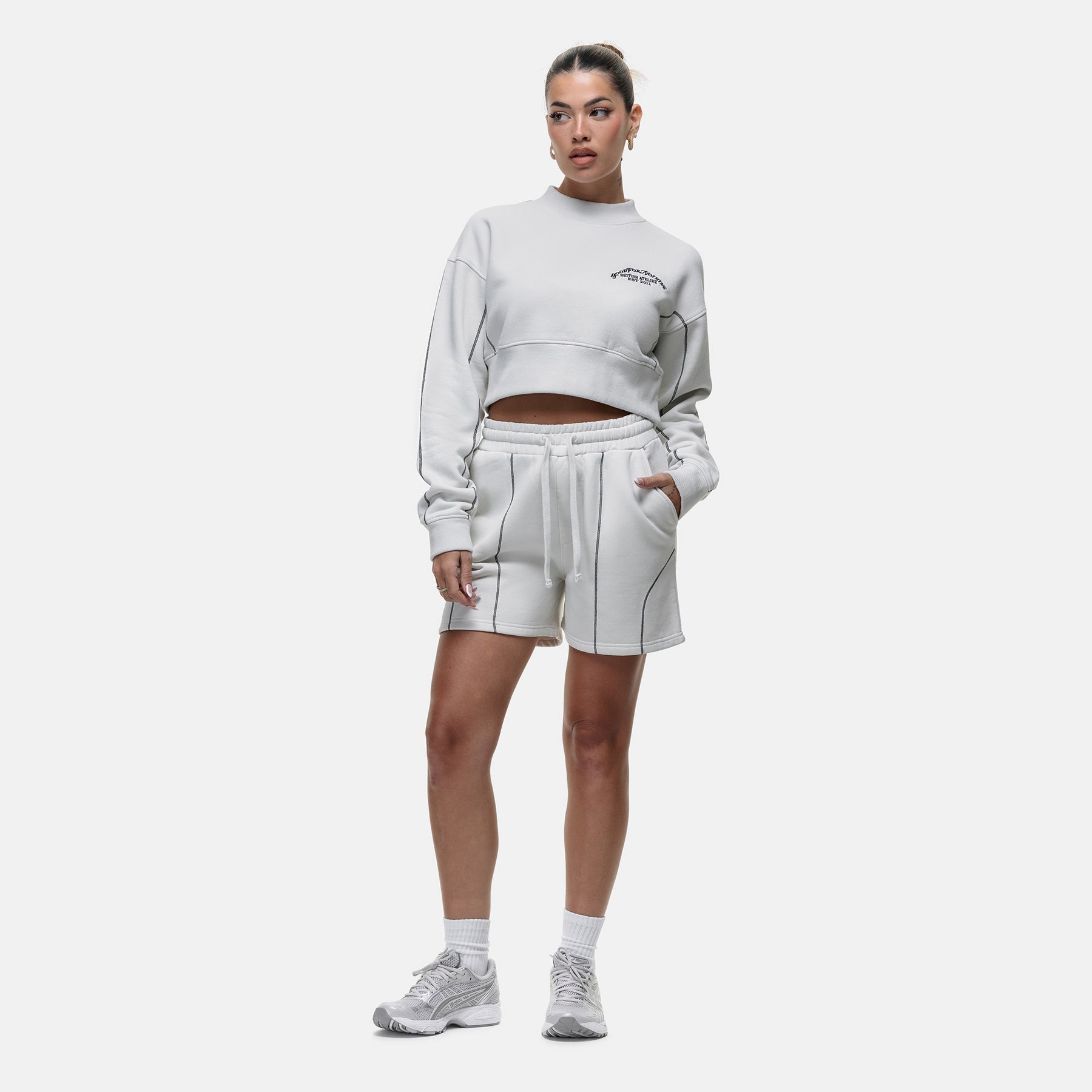 Overlock Vintage White Sweatshirt