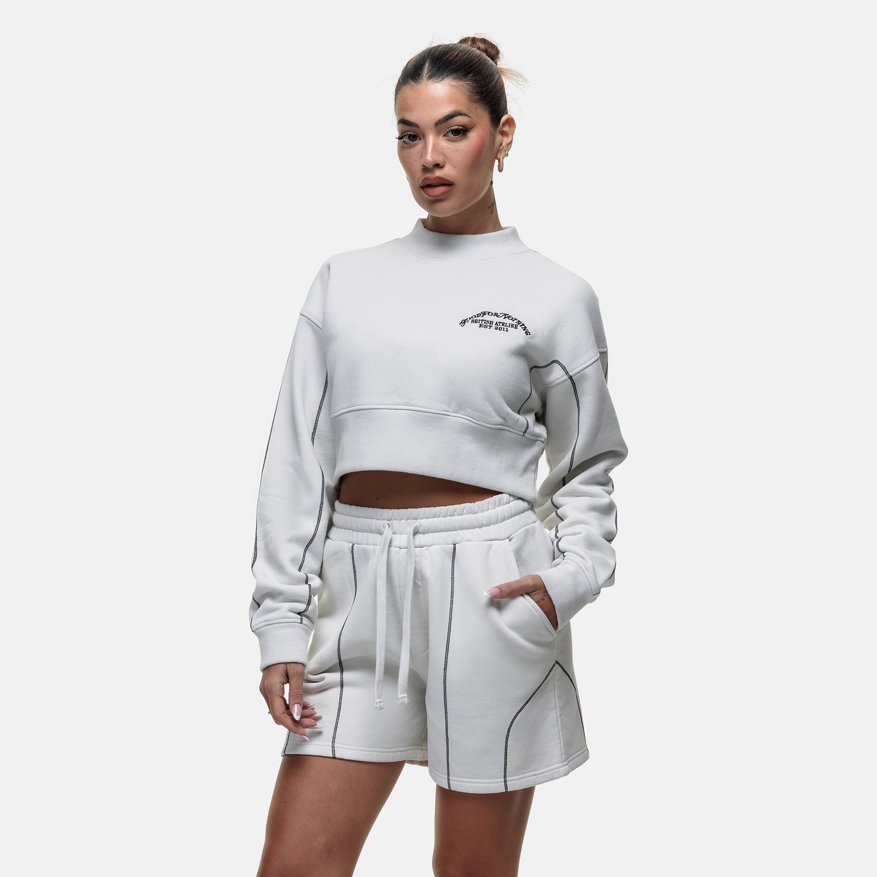 Overlock Vintage White Shorts