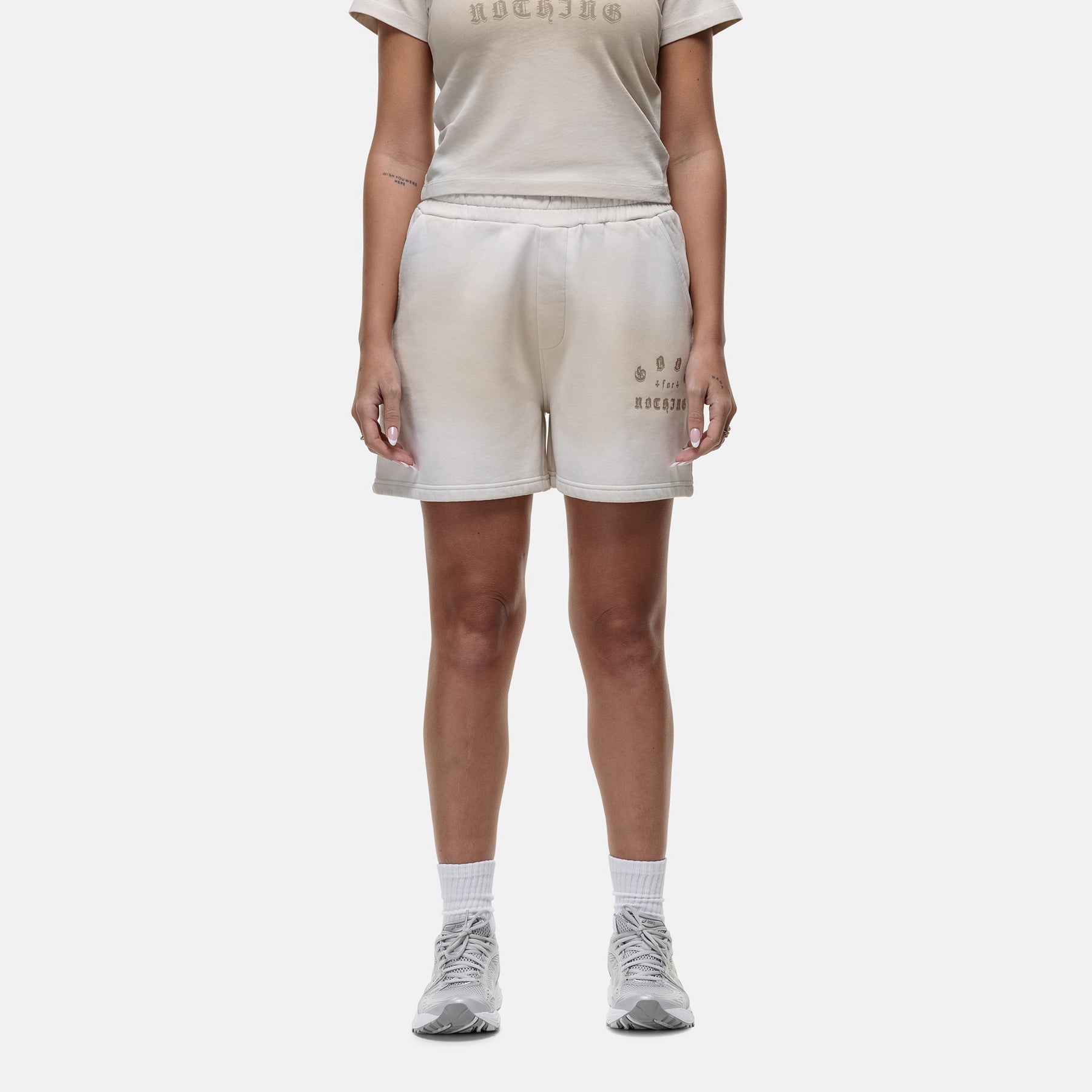 Sprayed Cali Cream Shorts