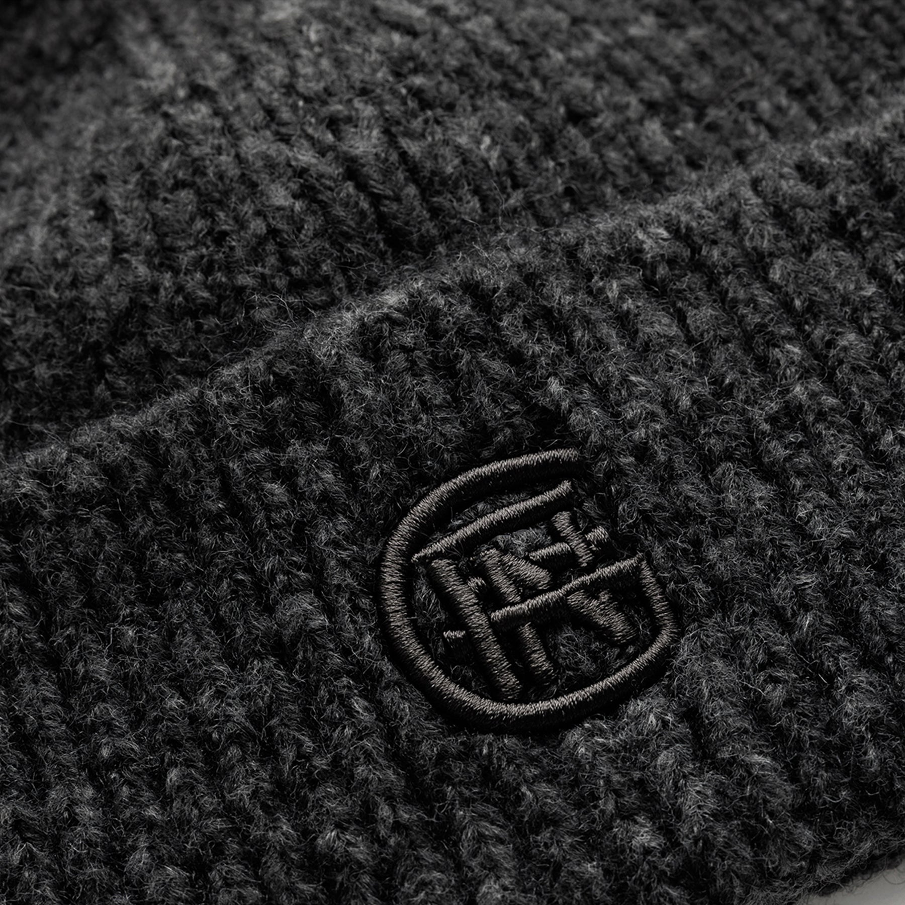 Monogram Black Beanie