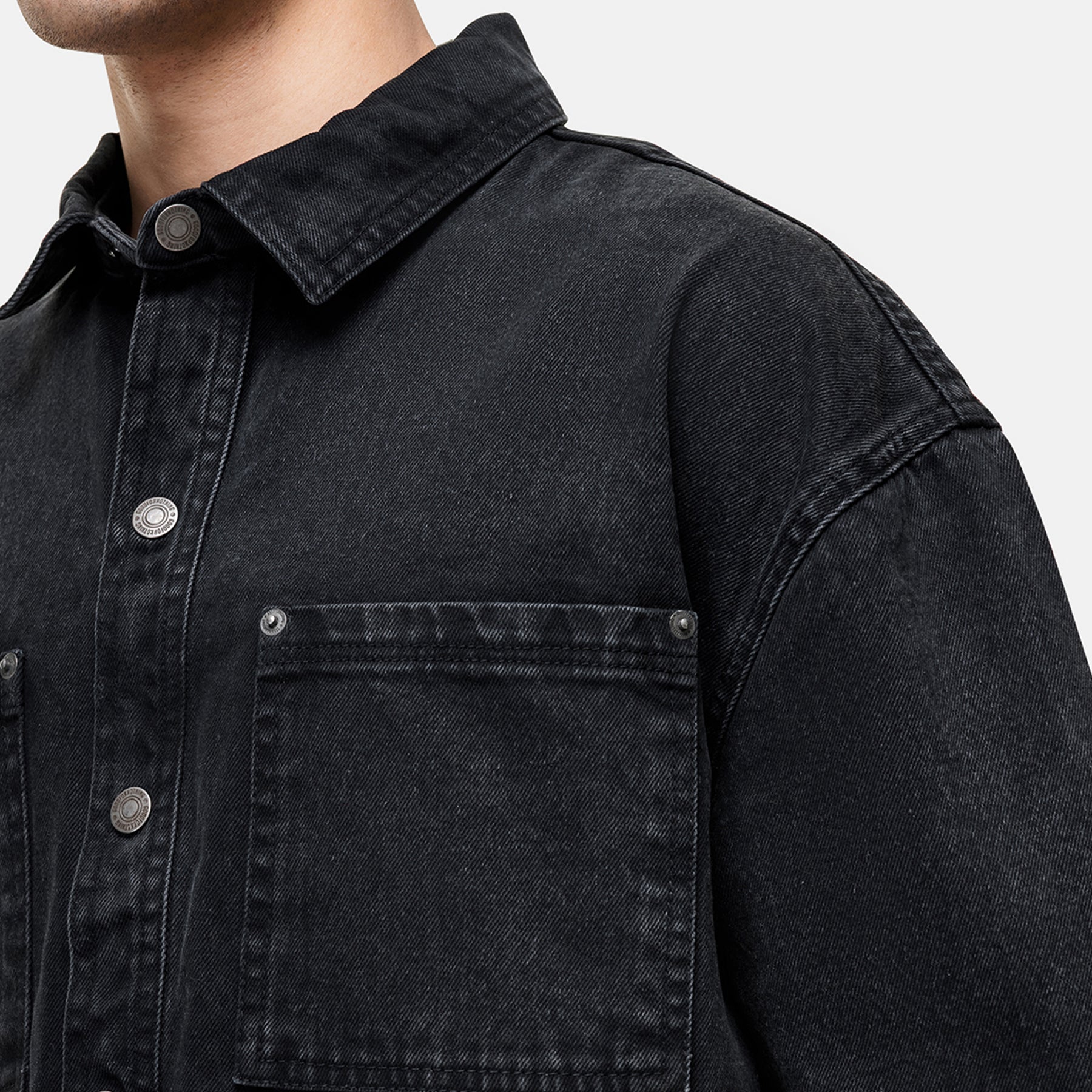 Washed Black Denim Overshirt