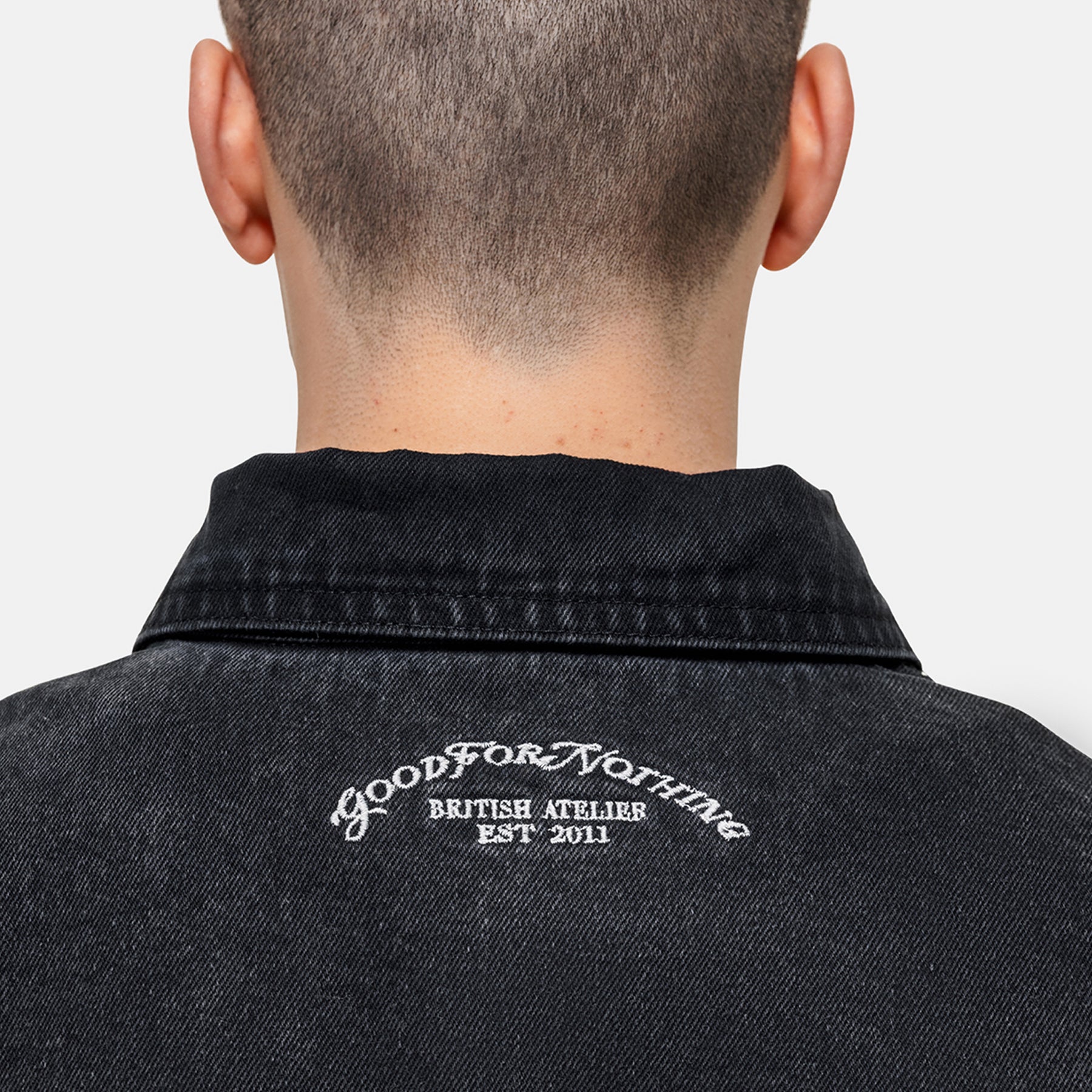 Washed Black Denim Overshirt
