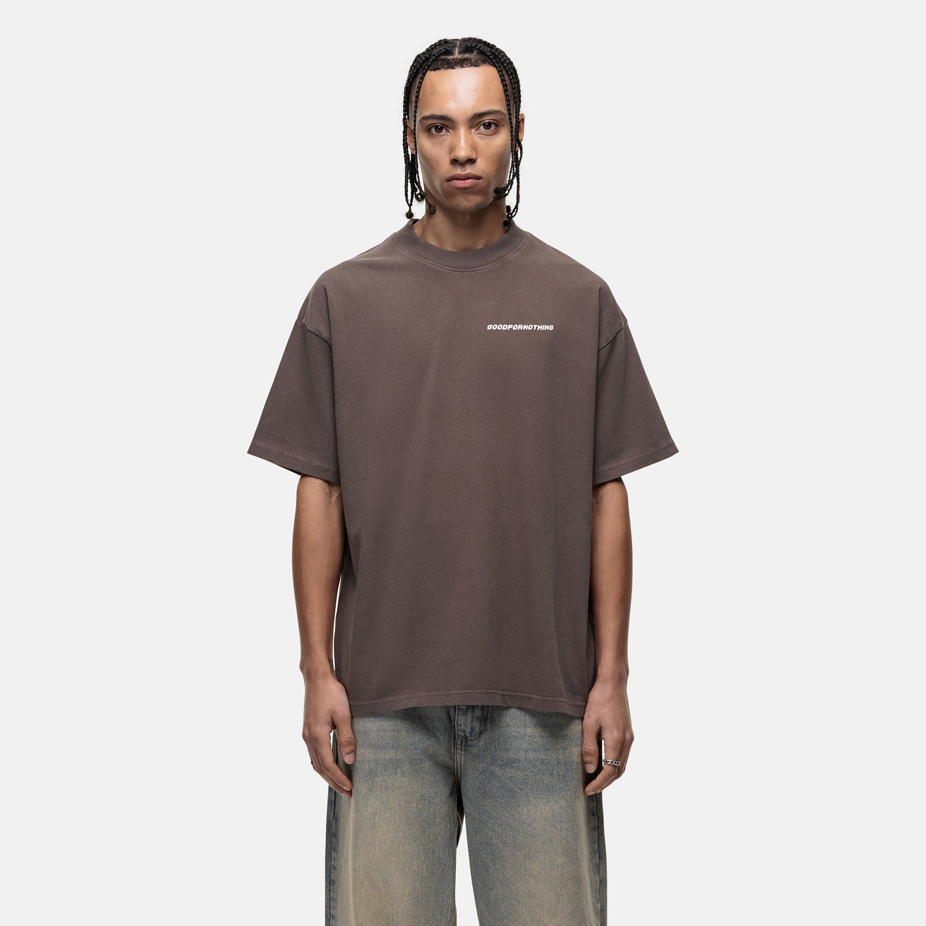 Vintage Washed Mock Neck Sweatshirt - Taupe main image 0