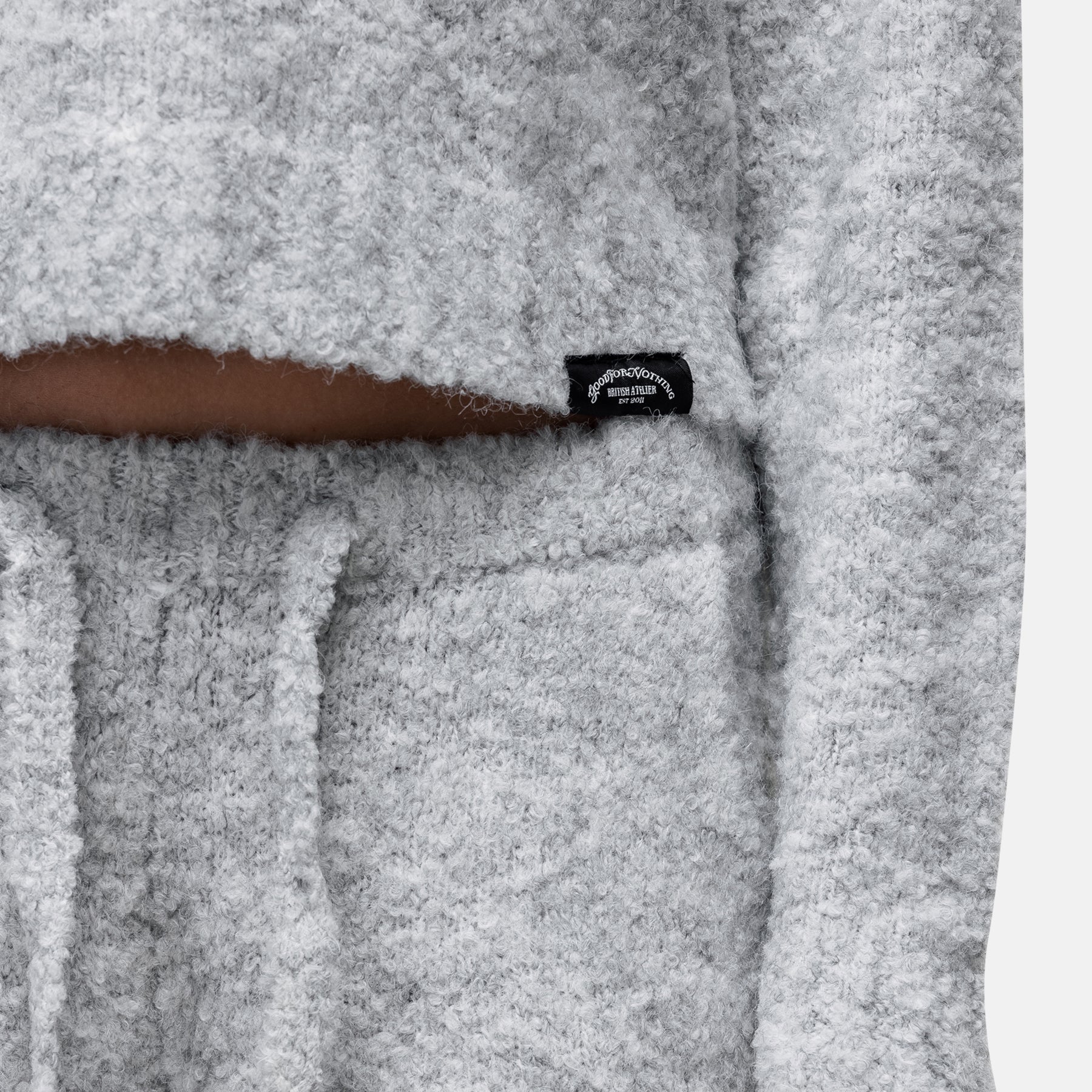 Cozy Boucle Knitwear Grey Hoodie