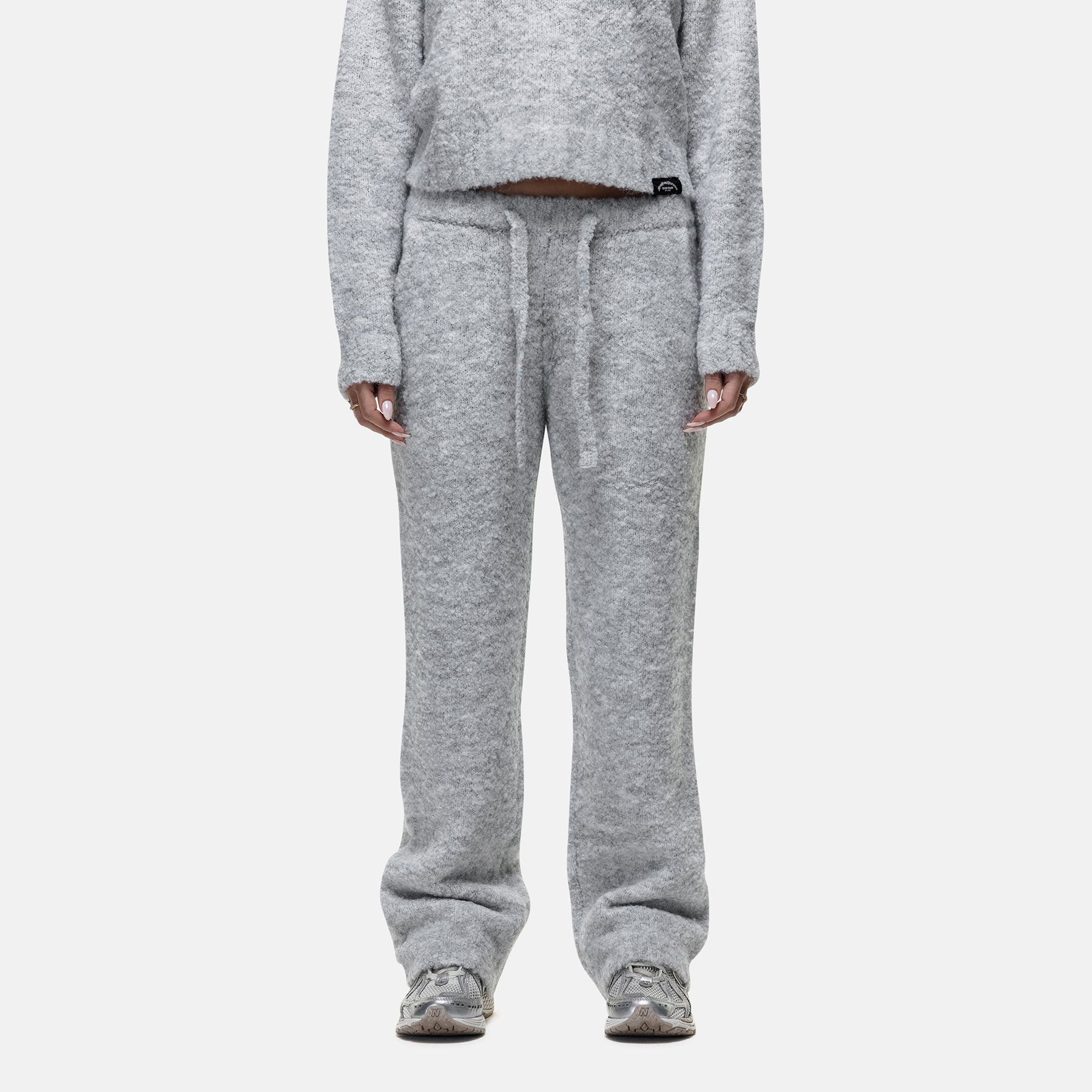 Cozy Boucle Knitwear Grey Pants