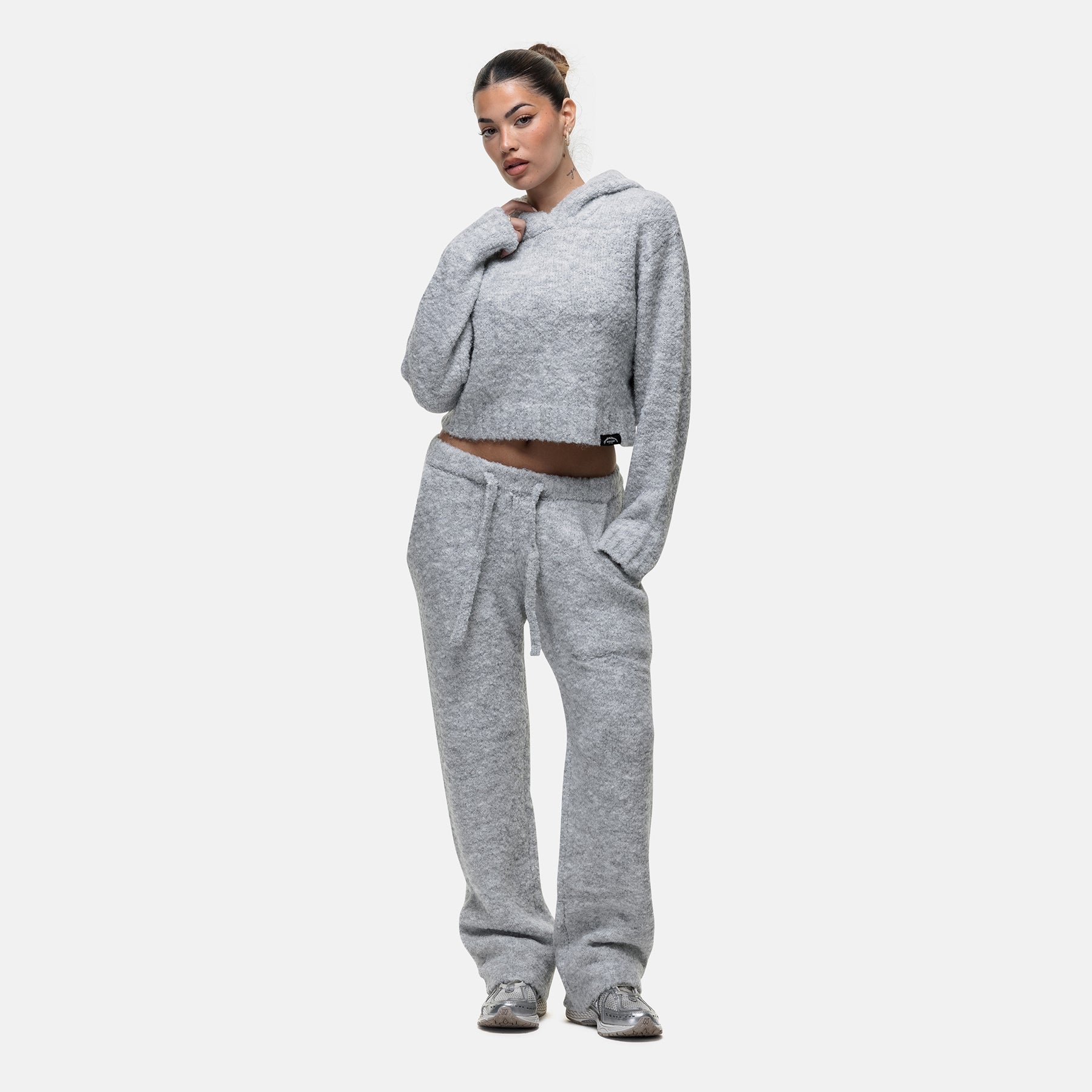 Cozy Boucle Knitwear Grey Pants