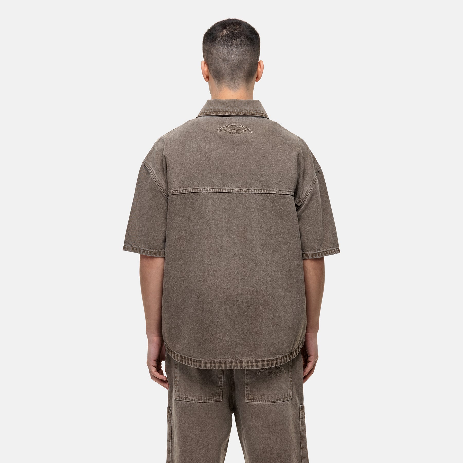 Washed Taupe Denim Overshirt