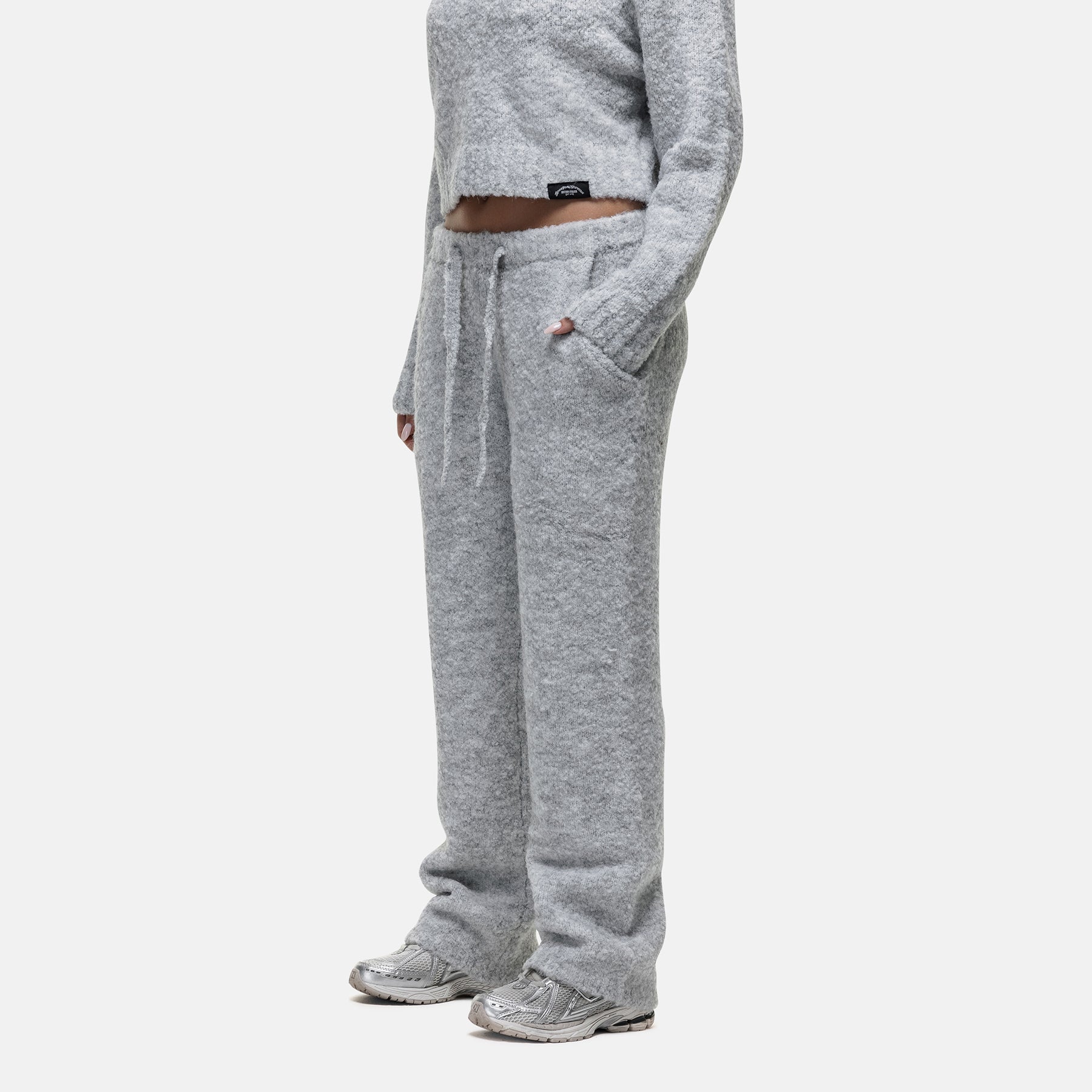 Cozy Boucle Knitwear Grey Pants