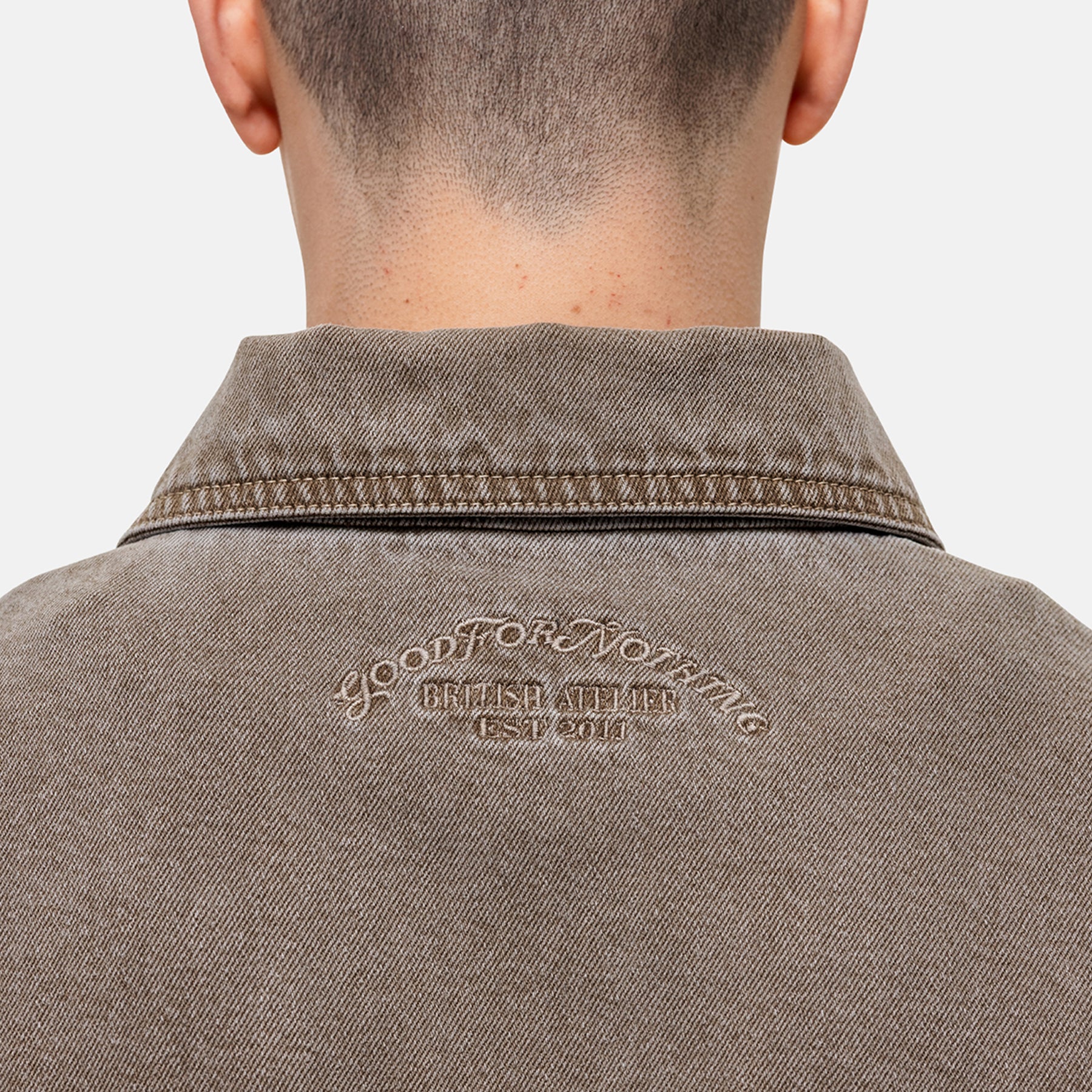 Washed Taupe Denim Overshirt