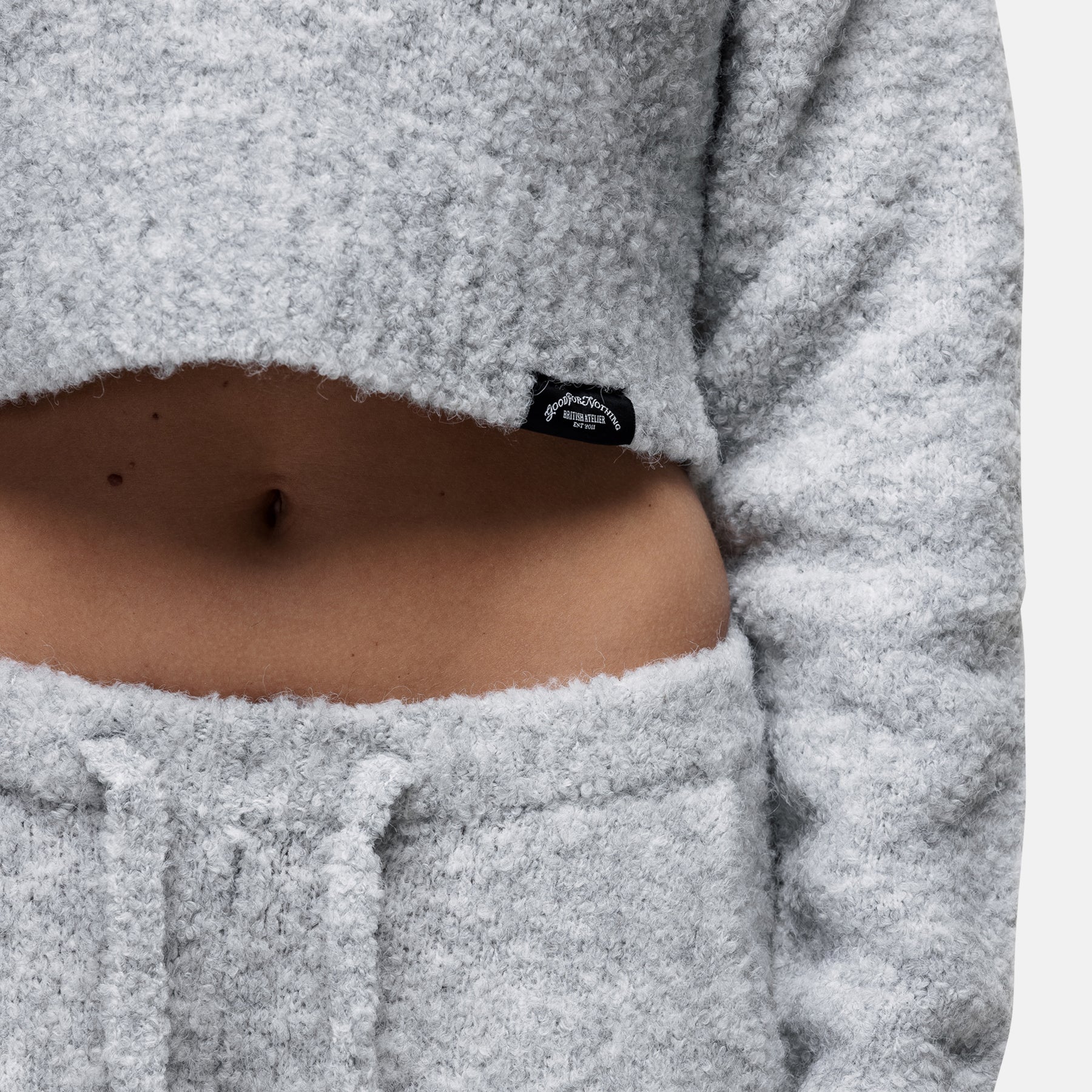 Cozy Boucle Knitwear Grey Crew