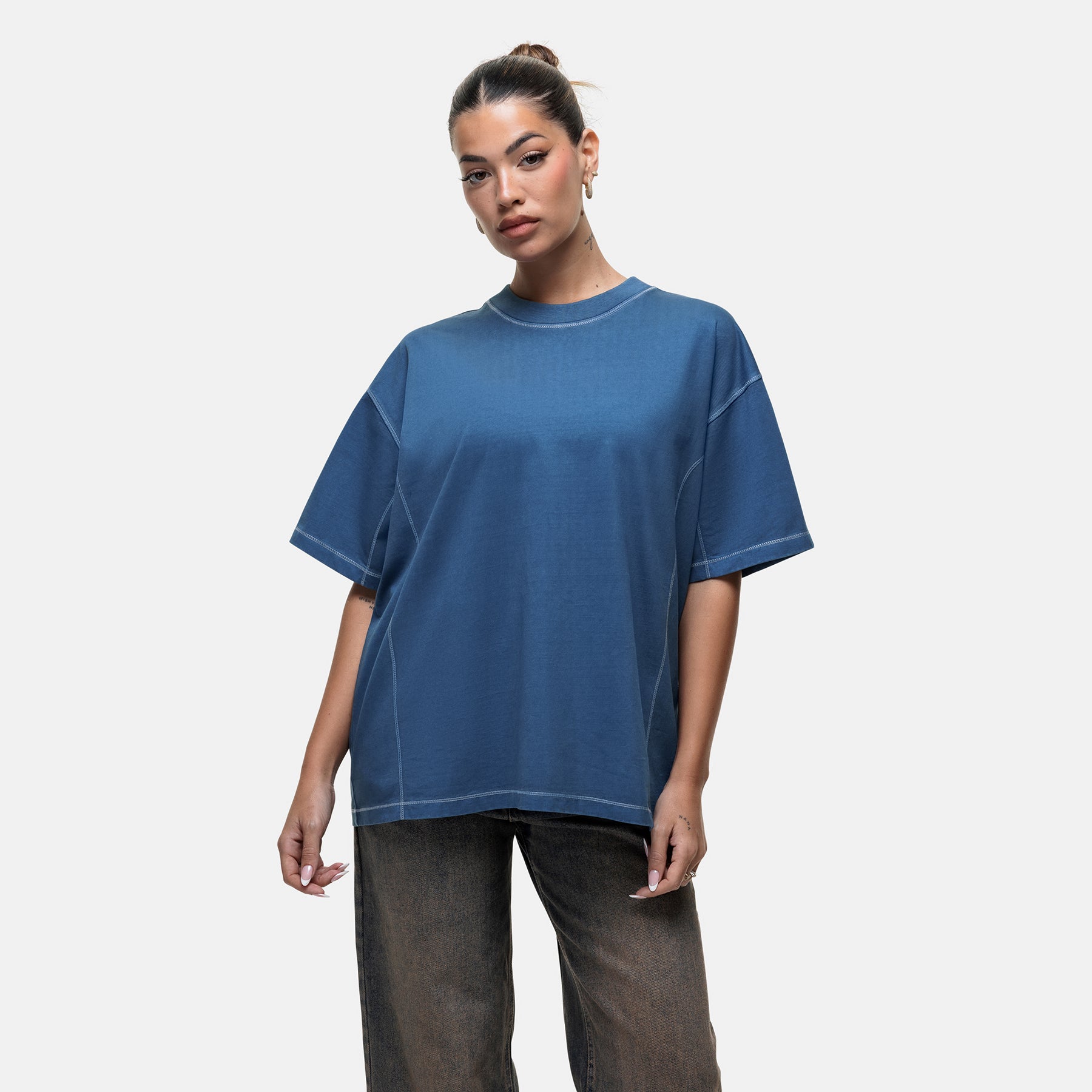 Overlock Washed Blue T-shirt
