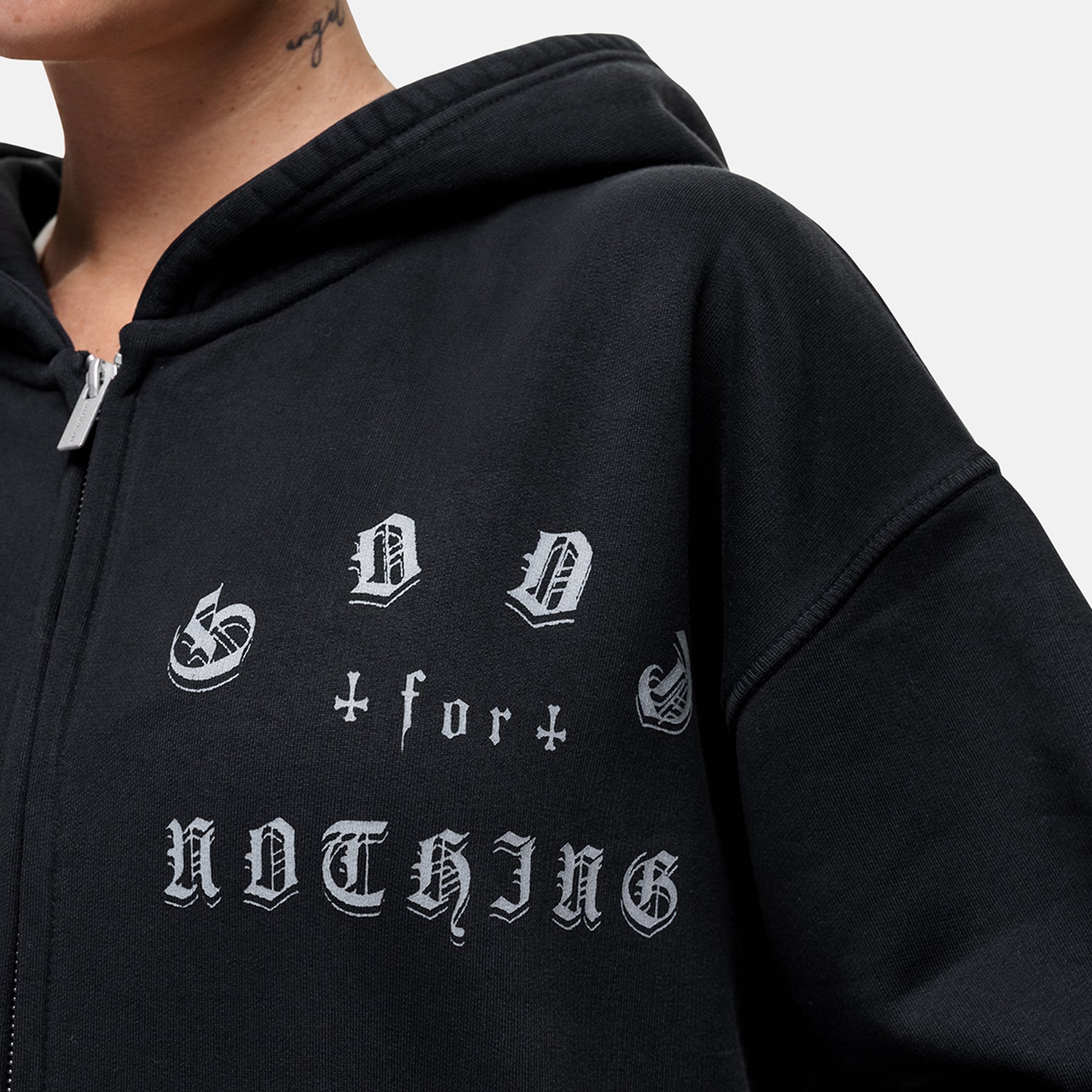 Sprayed Cali Black Zip Hoodie