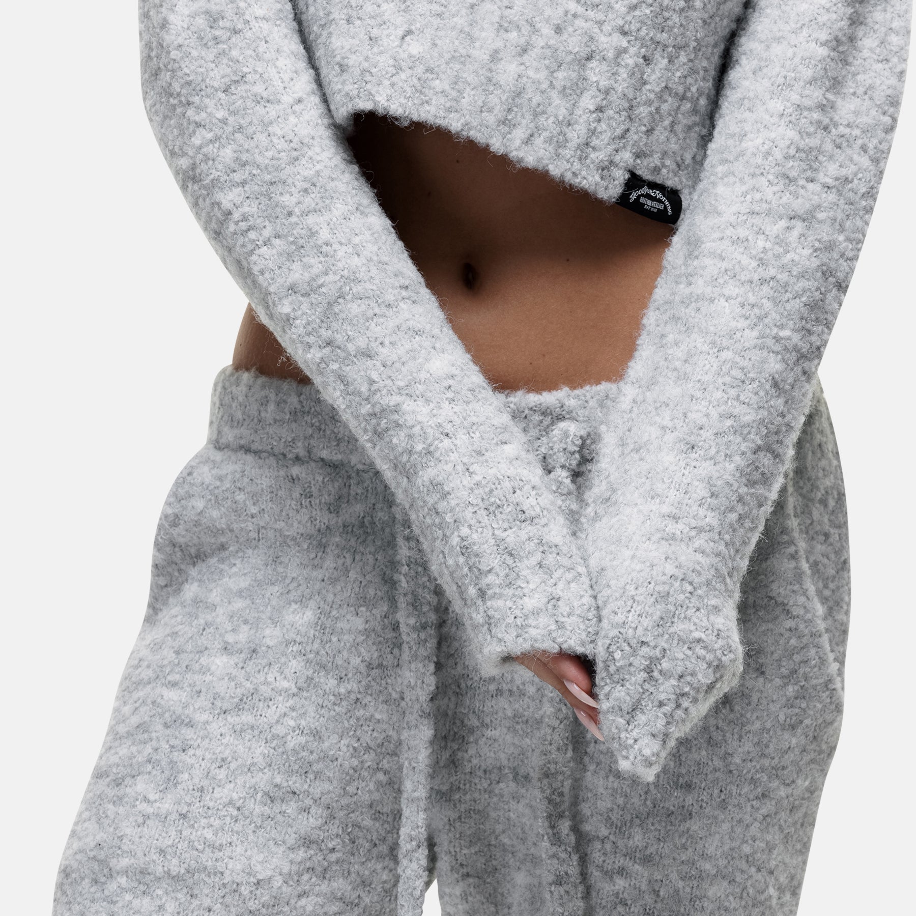 Cozy Boucle Knitwear Grey Crew