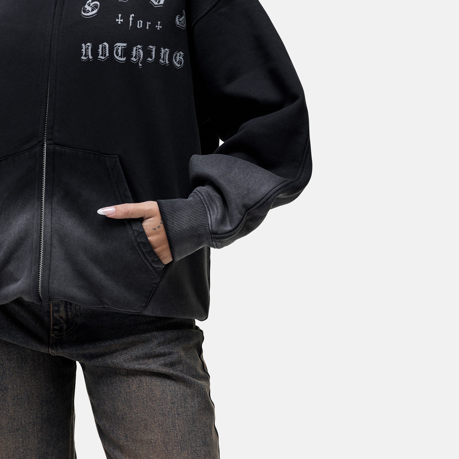 Sprayed Cali Black Zip Hoodie