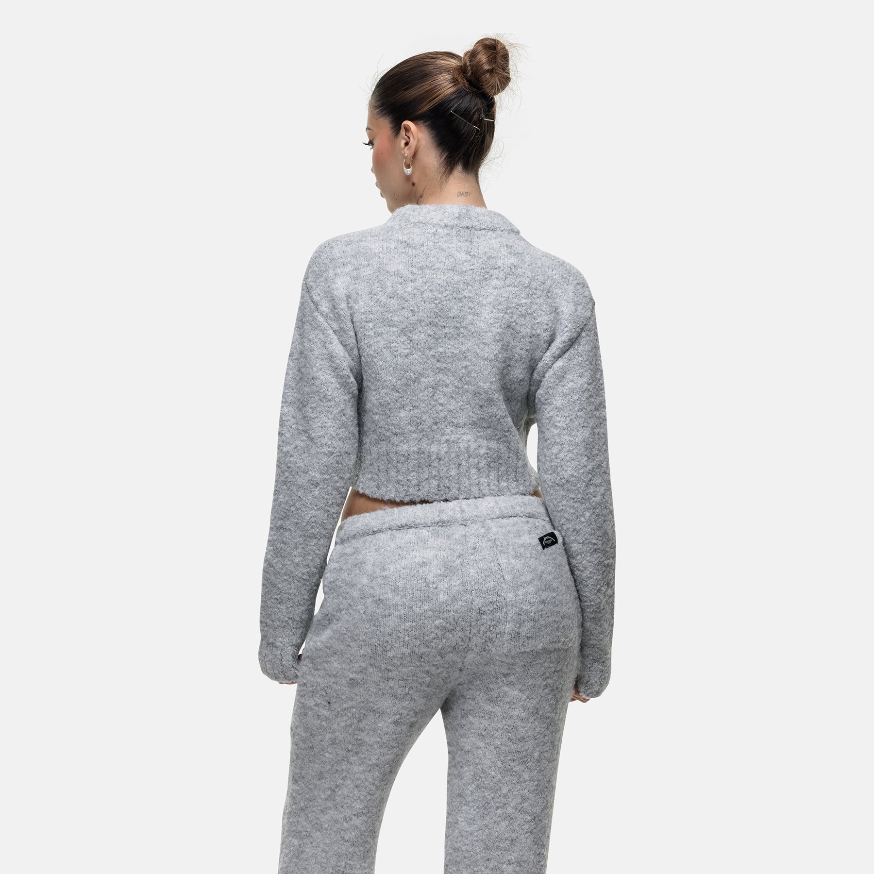 Cozy Boucle Knitwear Grey Crew